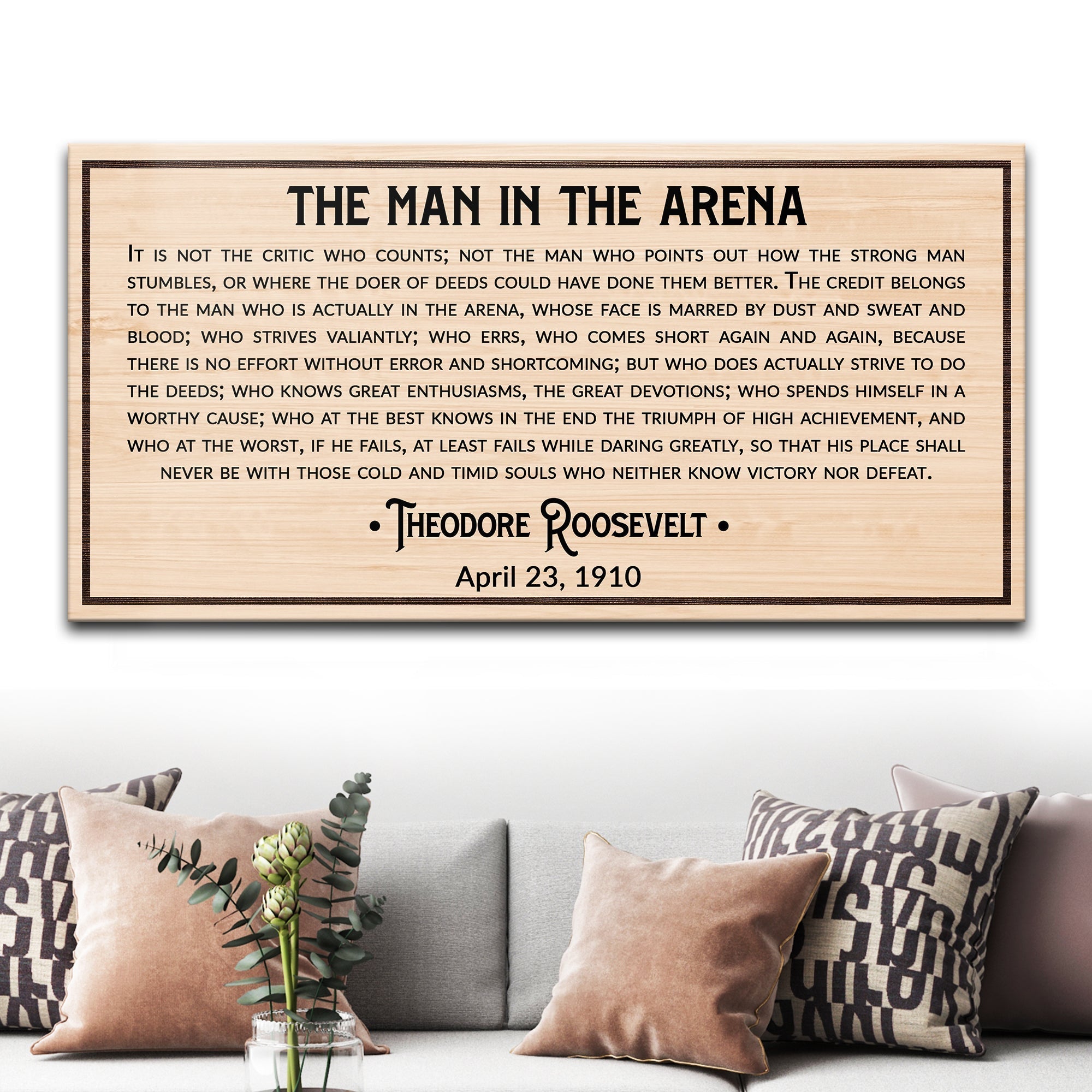 The Man In The Arena Sign IV on sale at MyriadMart