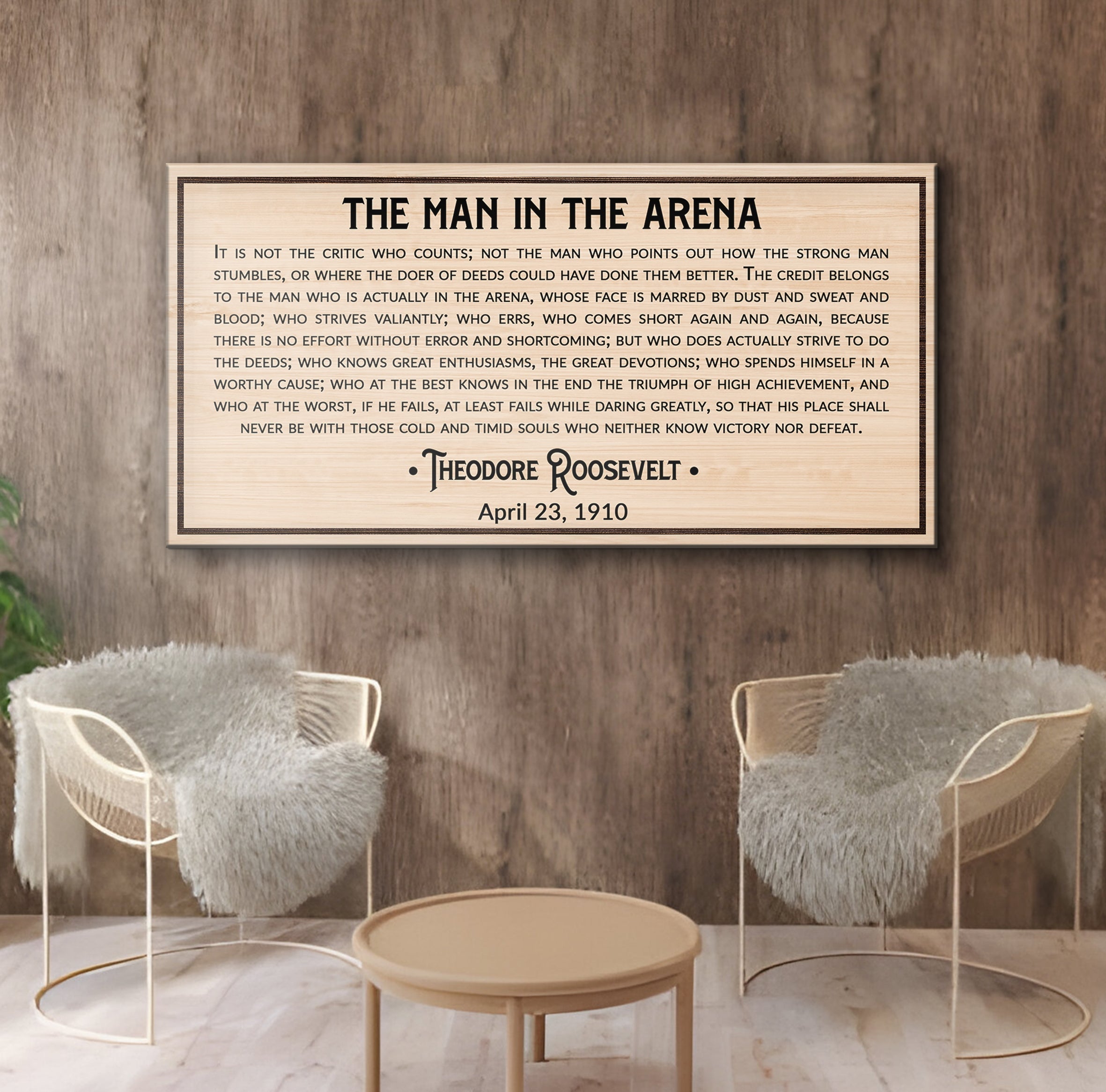 The Man In The Arena Sign IV on sale at MyriadMart