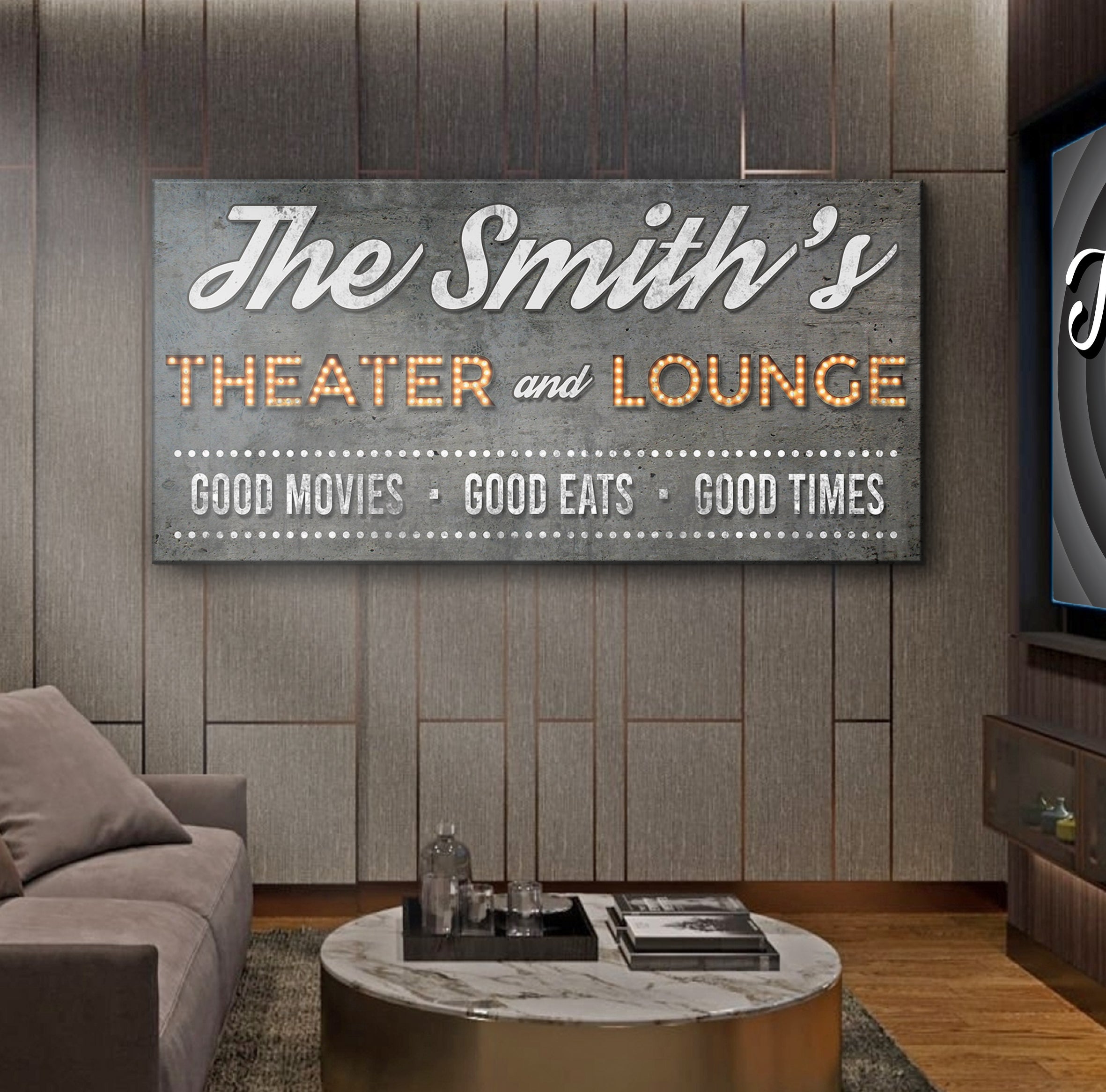 Family Theater and Lounge Sign V on sale at MyriadMart