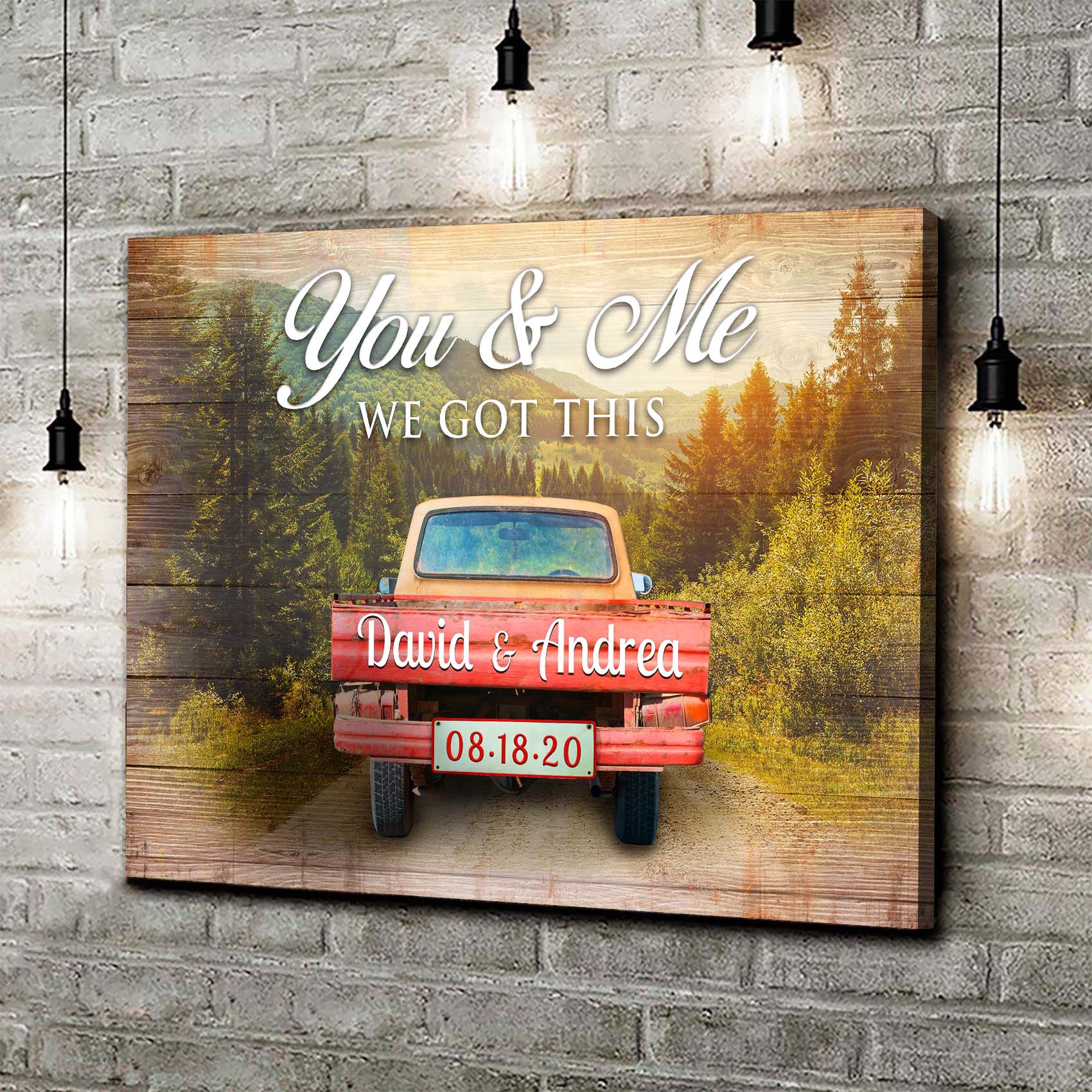 We Got This Couple Red Truck Sign on sale at MyriadMart