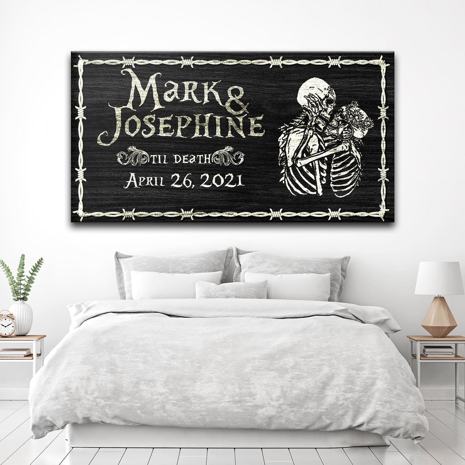 Till Death Do Us Part Skeleton Personalized Sign - Personalized Gift For Husband Or Wife on sale at MyriadMart