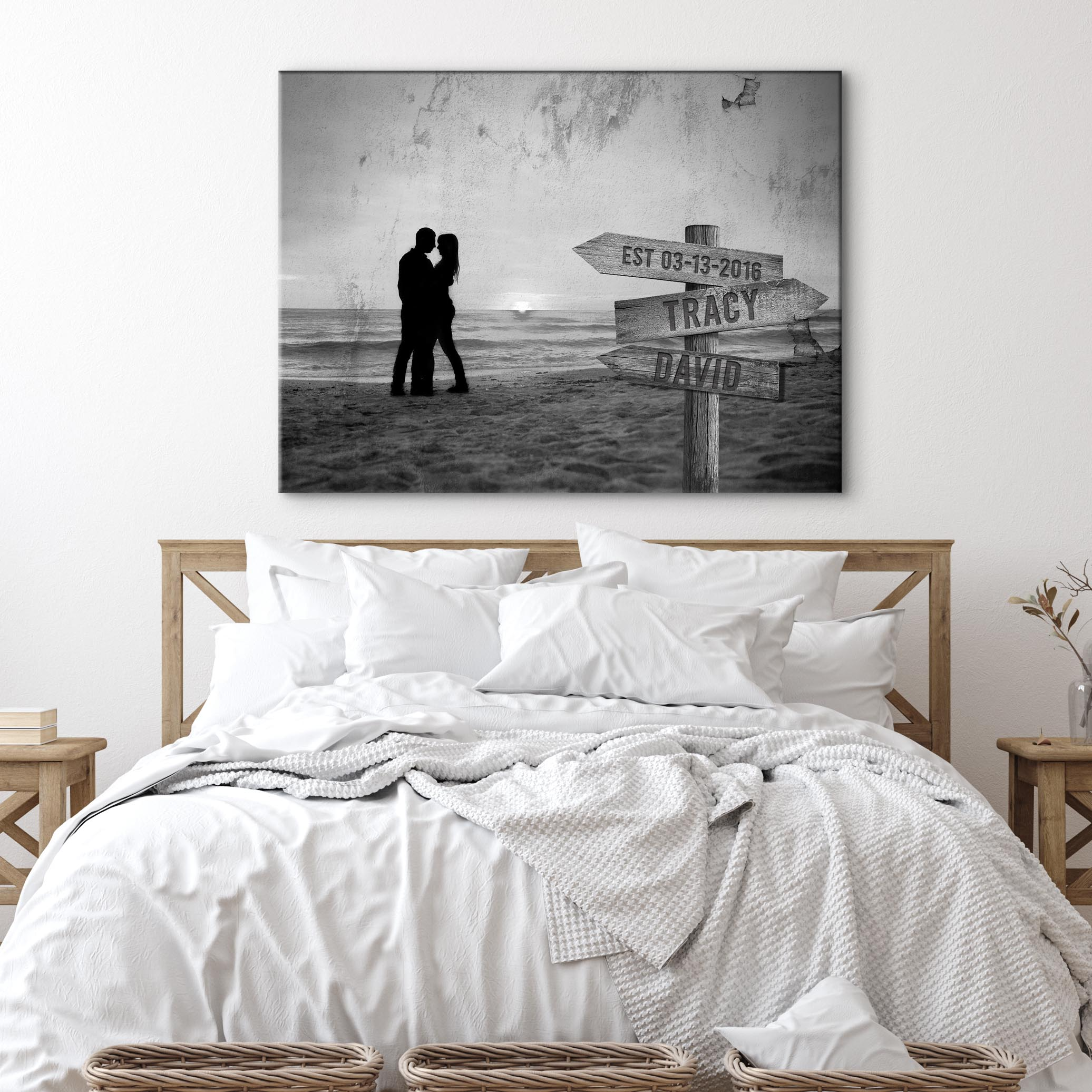 Monochrome Sunset Couple Sign on sale at MyriadMart