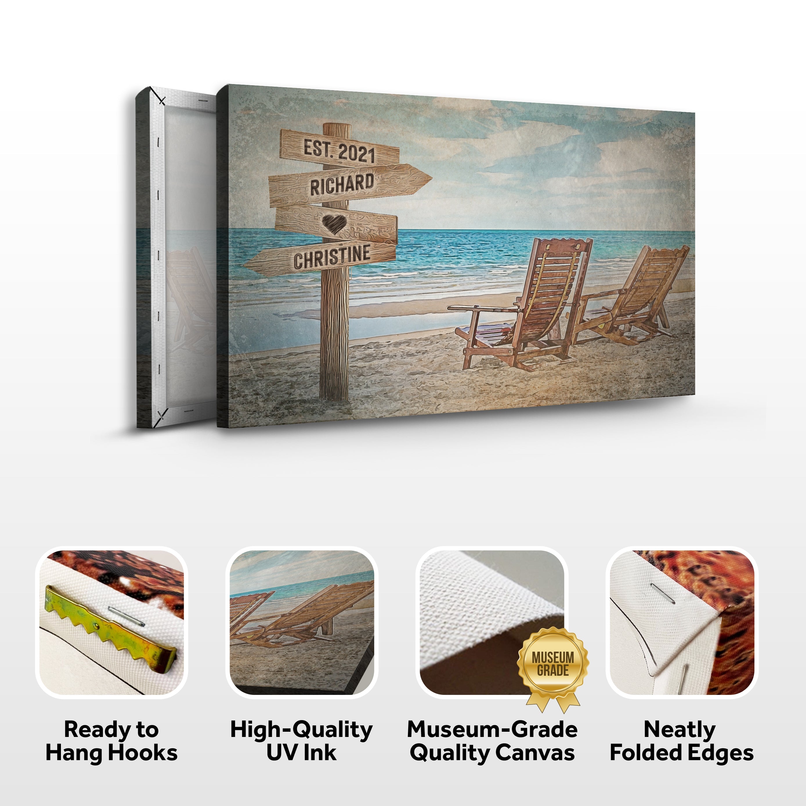 Beach Couple Names Sign on sale at MyriadMart