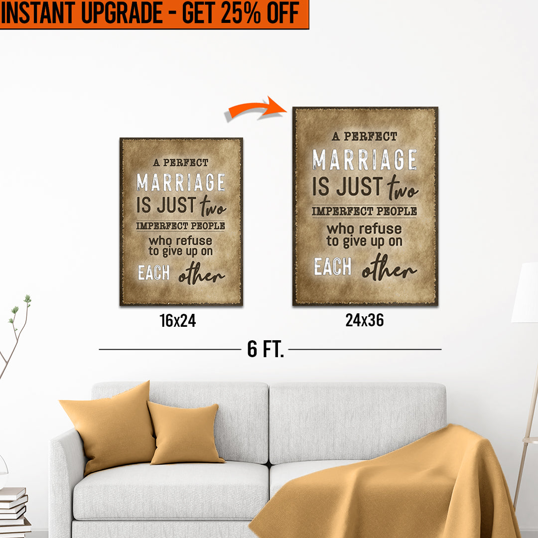 Upgrade Your 24x16 Inches 'A Perfect Marriage' Canvas To 36x24 Inches on sale at MyriadMart