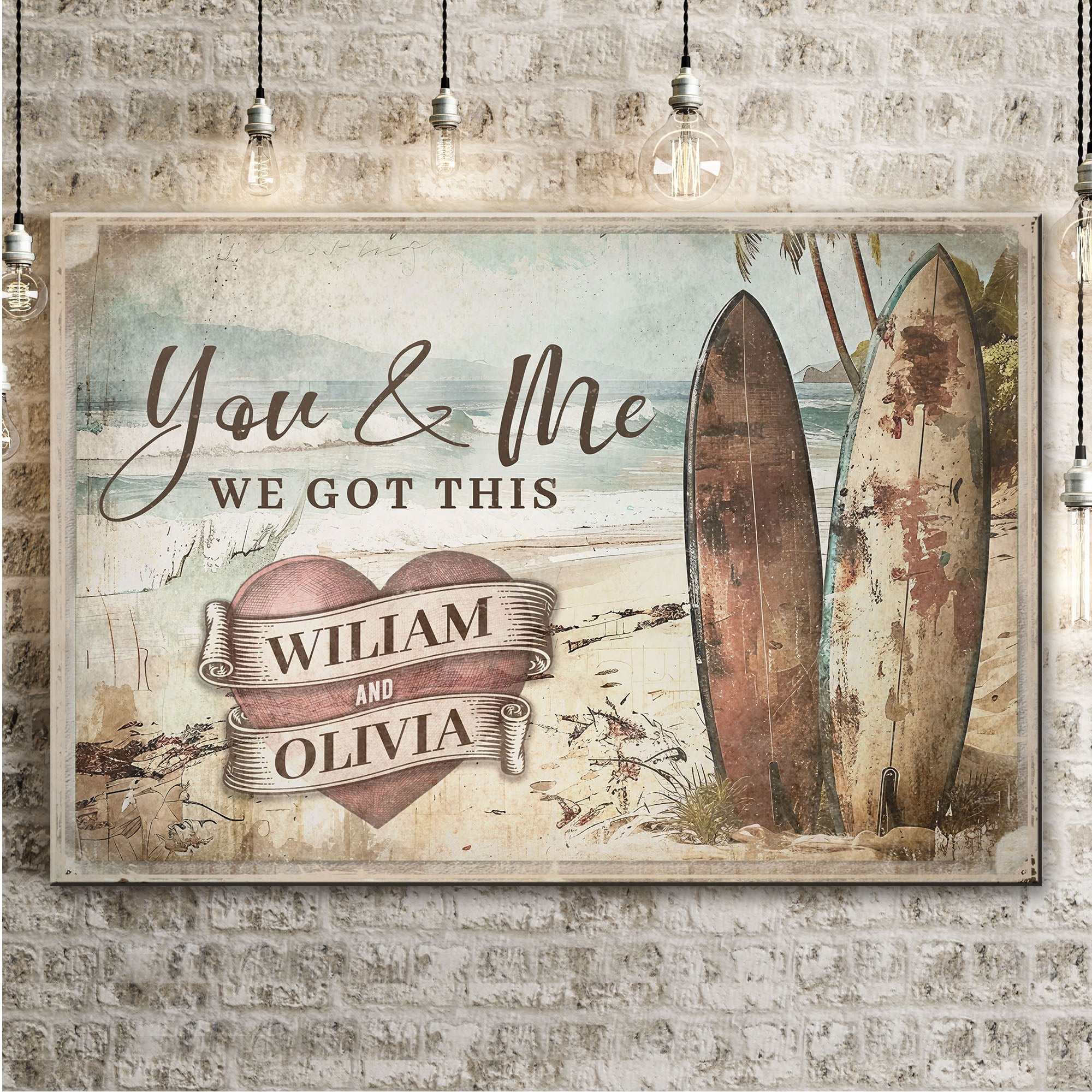 Surfboard Themed We Got This Couple Sign on sale at MyriadMart