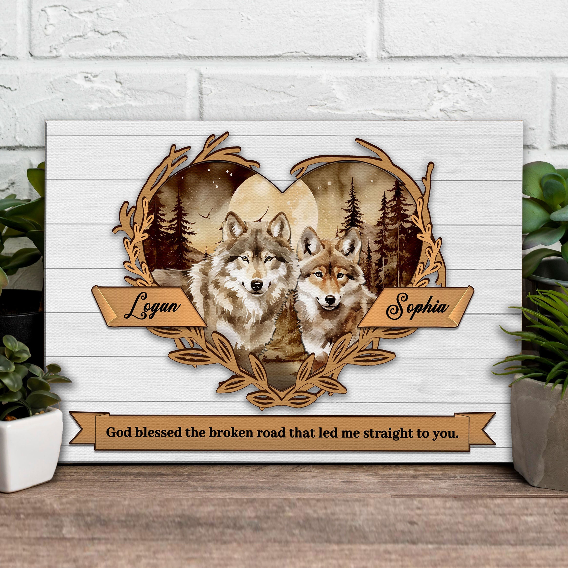 Couple Wolves Sign V on sale at MyriadMart