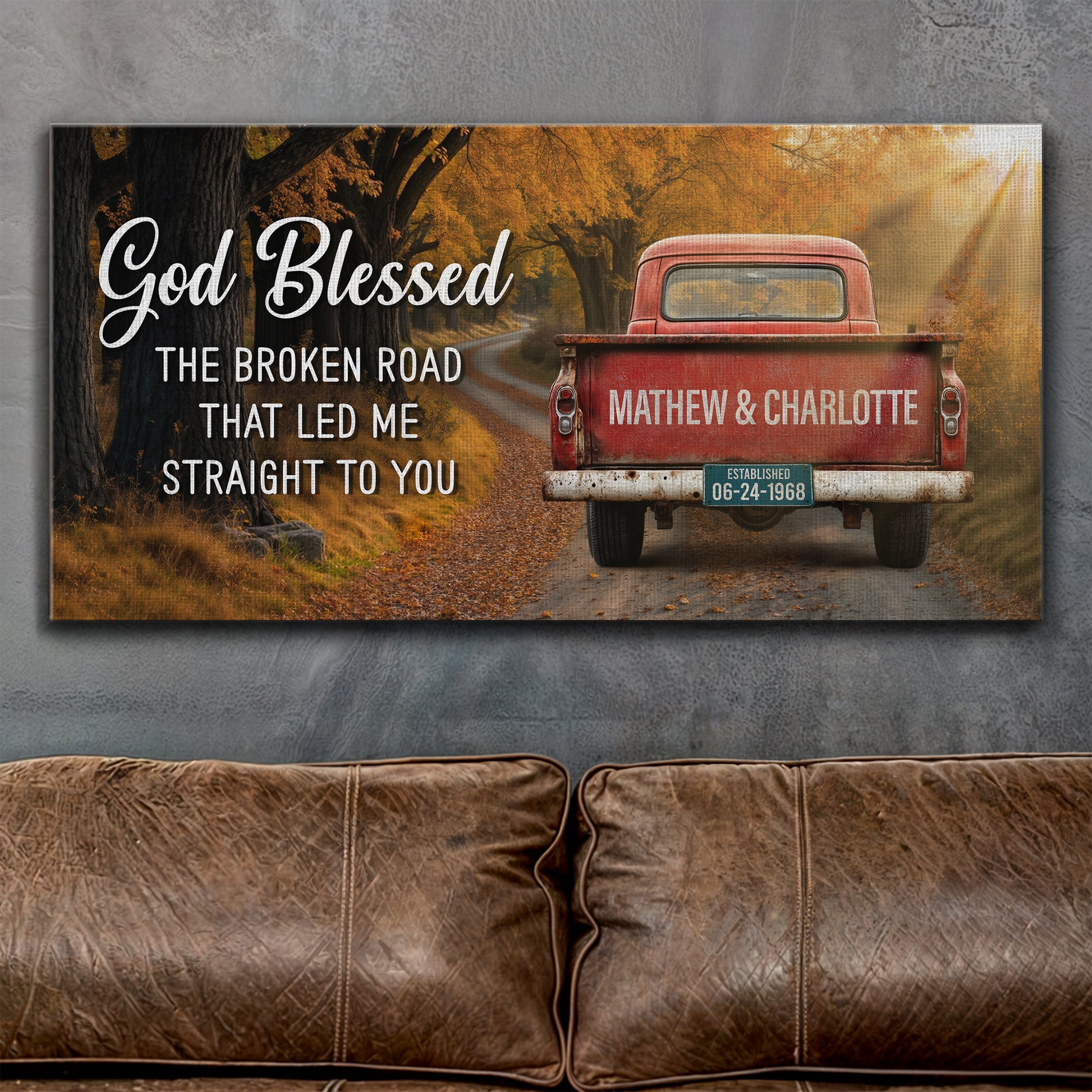 Custom Vintage Truck Couple Sign II on sale at MyriadMart