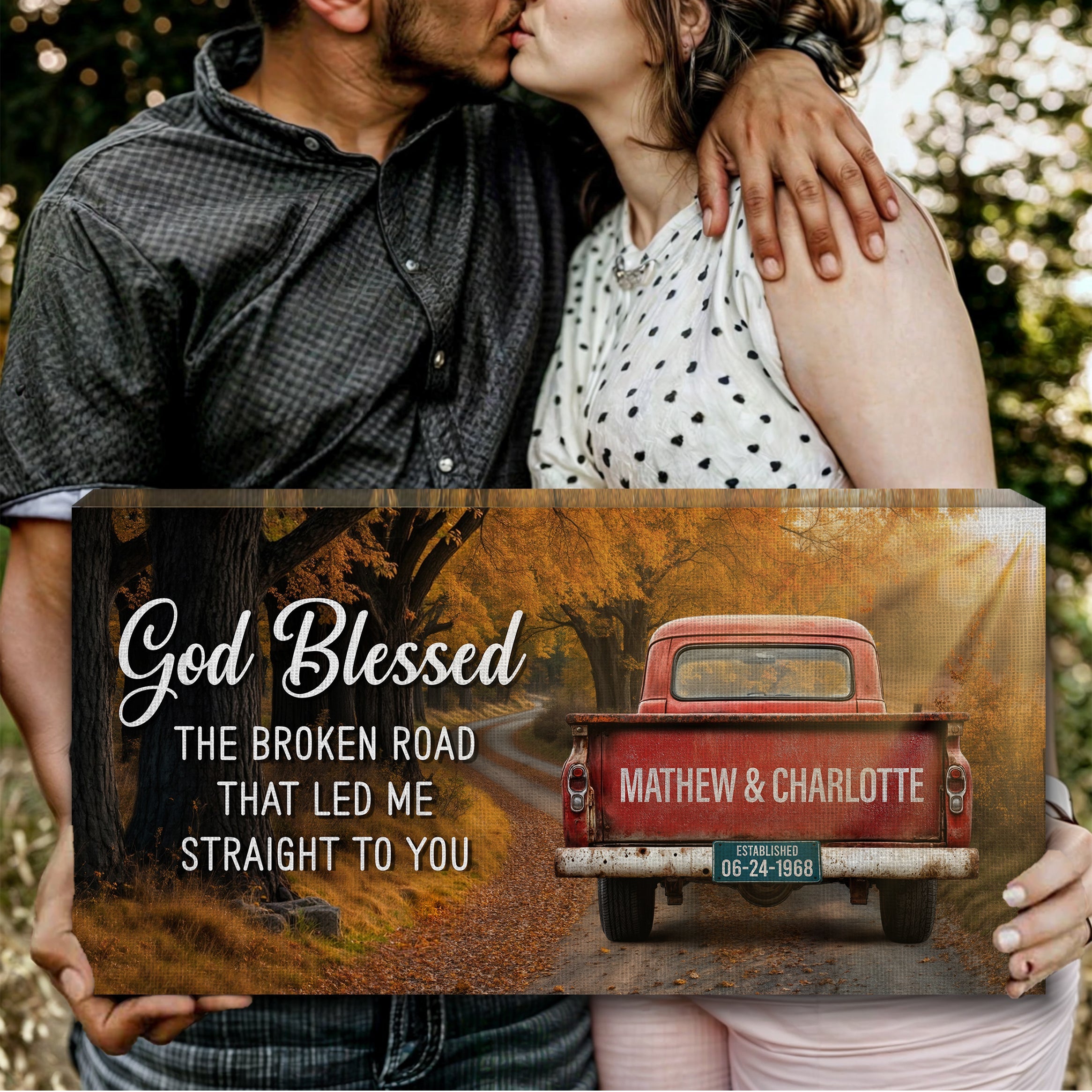 Custom Vintage Truck Couple Sign II on sale at MyriadMart