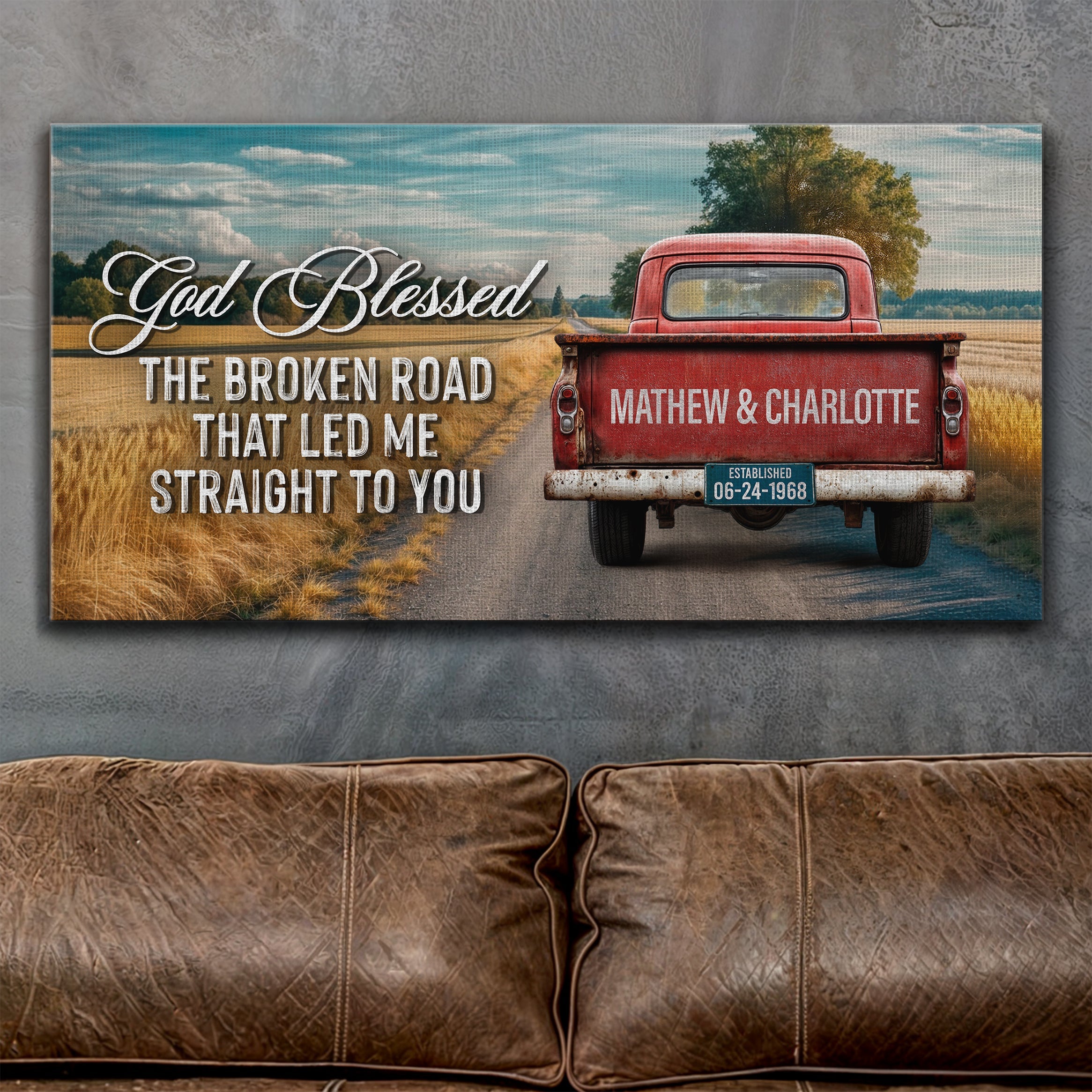 Custom Vintage Truck Couple Sign IV on sale at MyriadMart