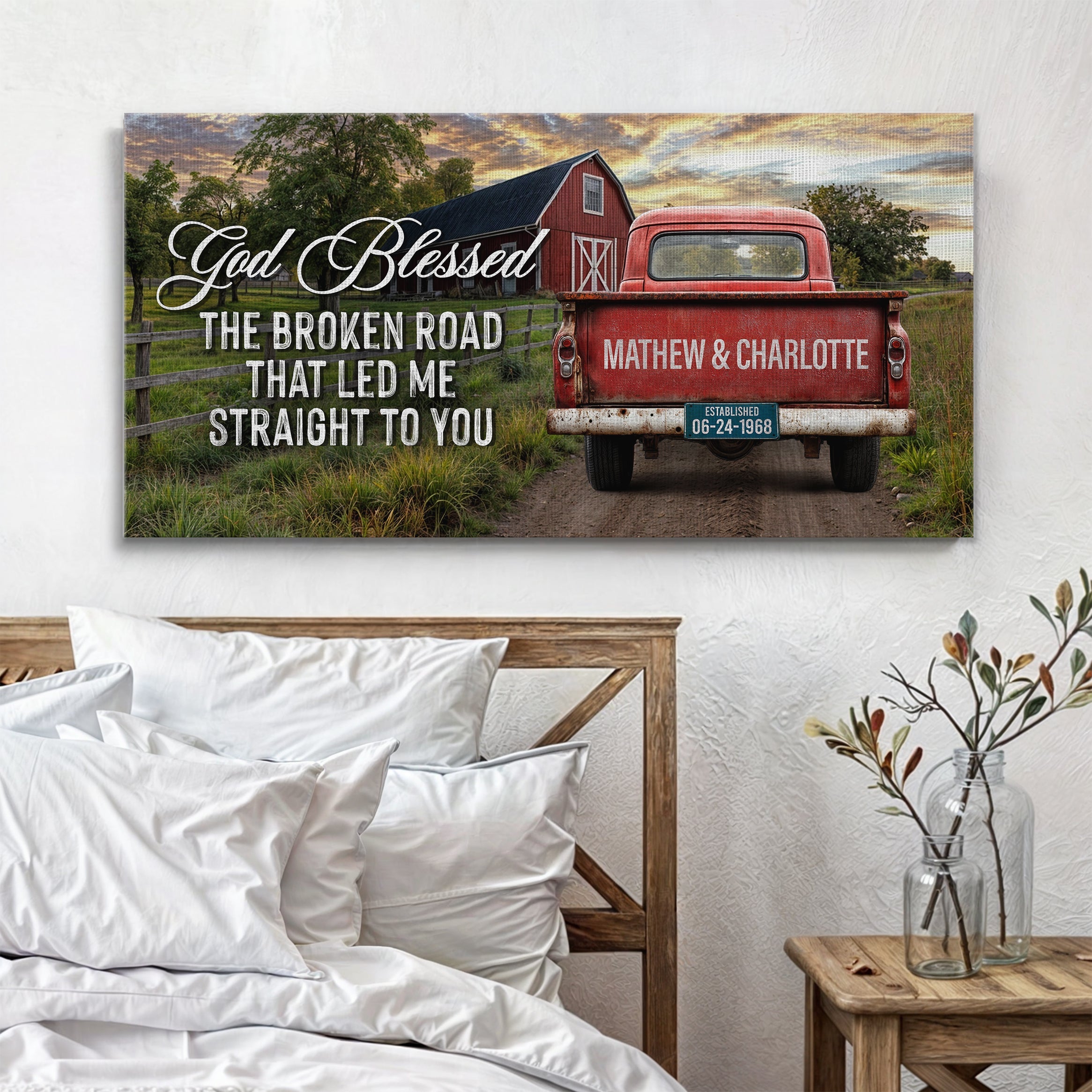 Custom Vintage Truck Couple Sign V on sale at MyriadMart