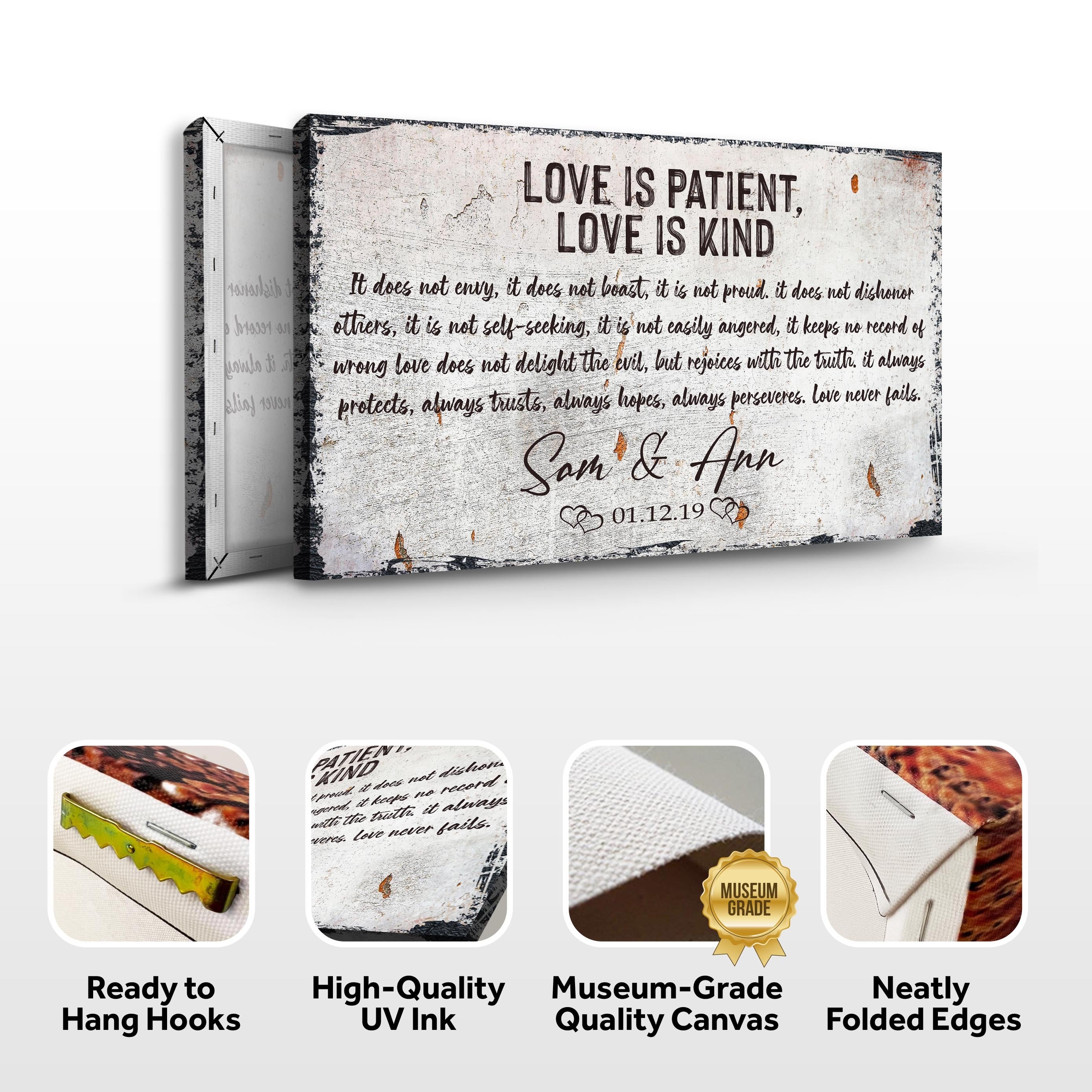 Love Is Patient, Love Is Kind Sign on sale at MyriadMart