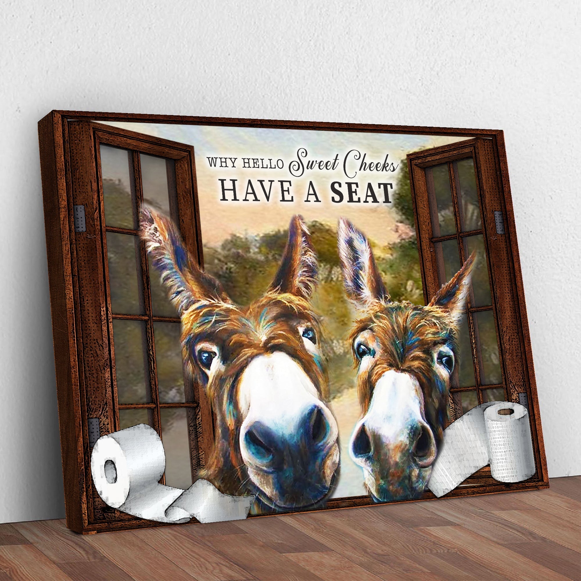 Have A Seat Sweet Cheeks Bathroom Sign on sale at MyriadMart