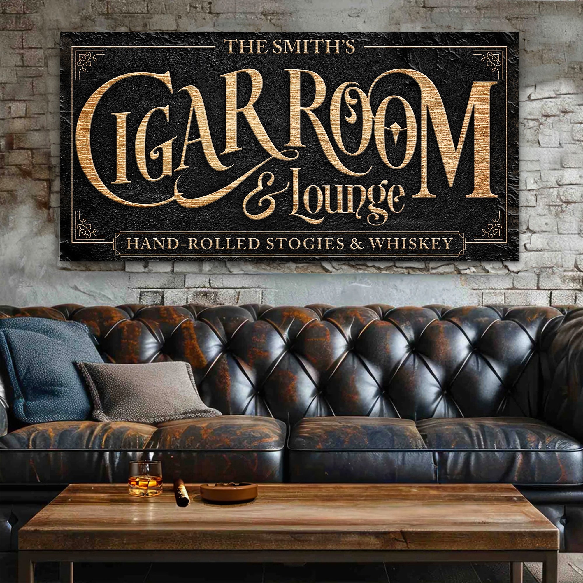 Personalized Cigar Room and Lounge Sign on sale at MyriadMart