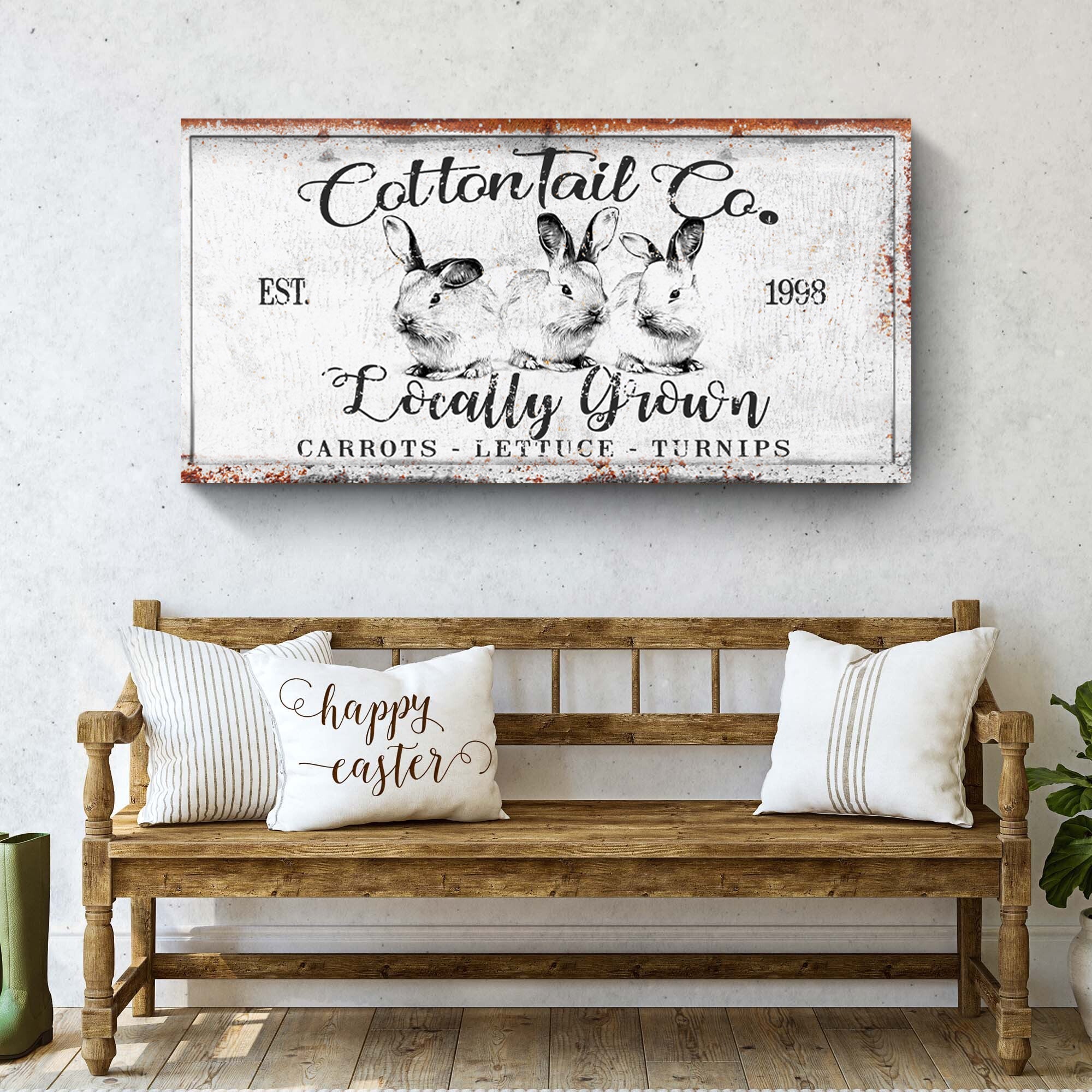 Vintage Cottontail Co Easter Sign III on sale at MyriadMart