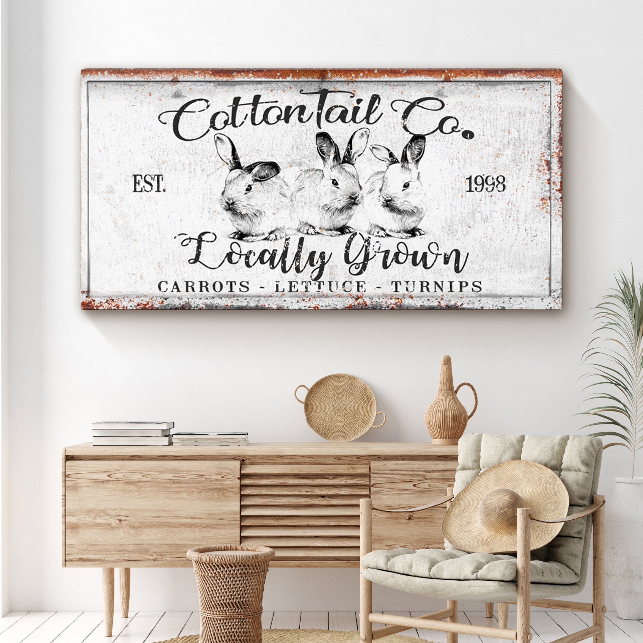 Vintage Cottontail Co Easter Sign III on sale at MyriadMart