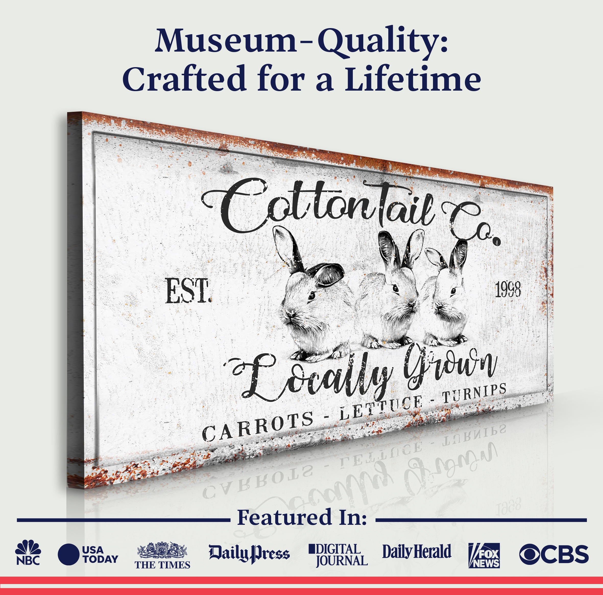 Vintage Cottontail Co Easter Sign III on sale at MyriadMart