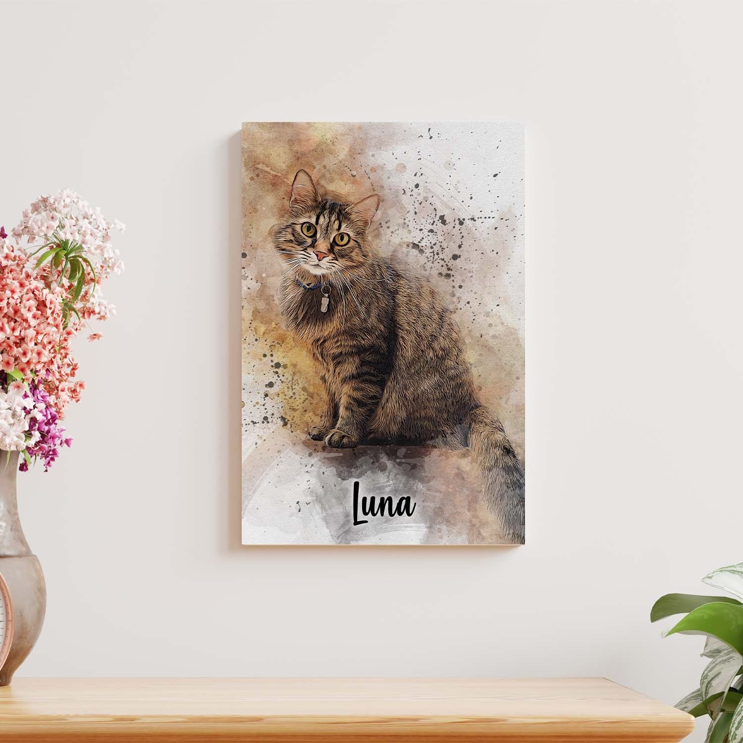 Custom Cat Watercolor Portrait on sale at MyriadMart