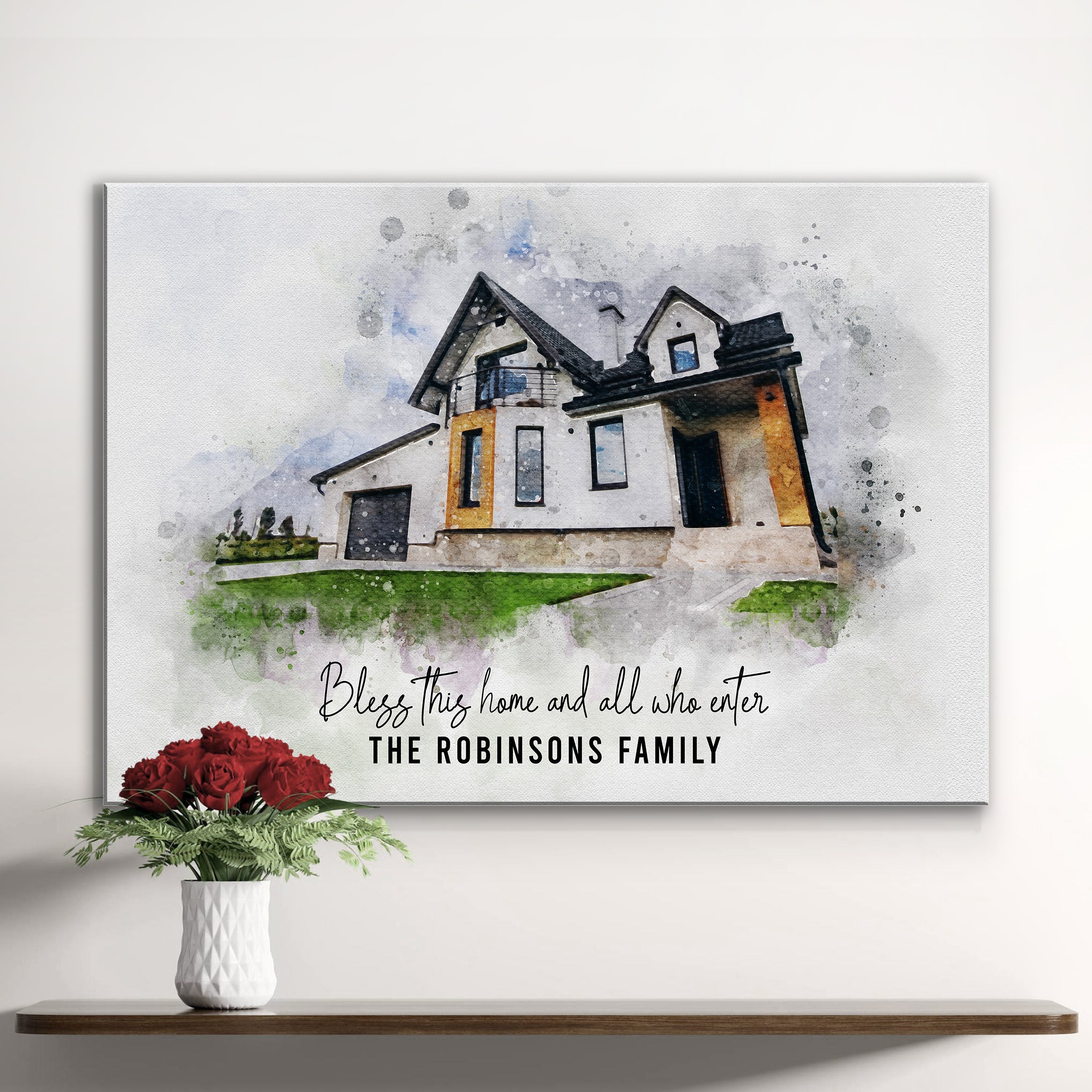 Custom House Watercolor Portrait on sale at MyriadMart