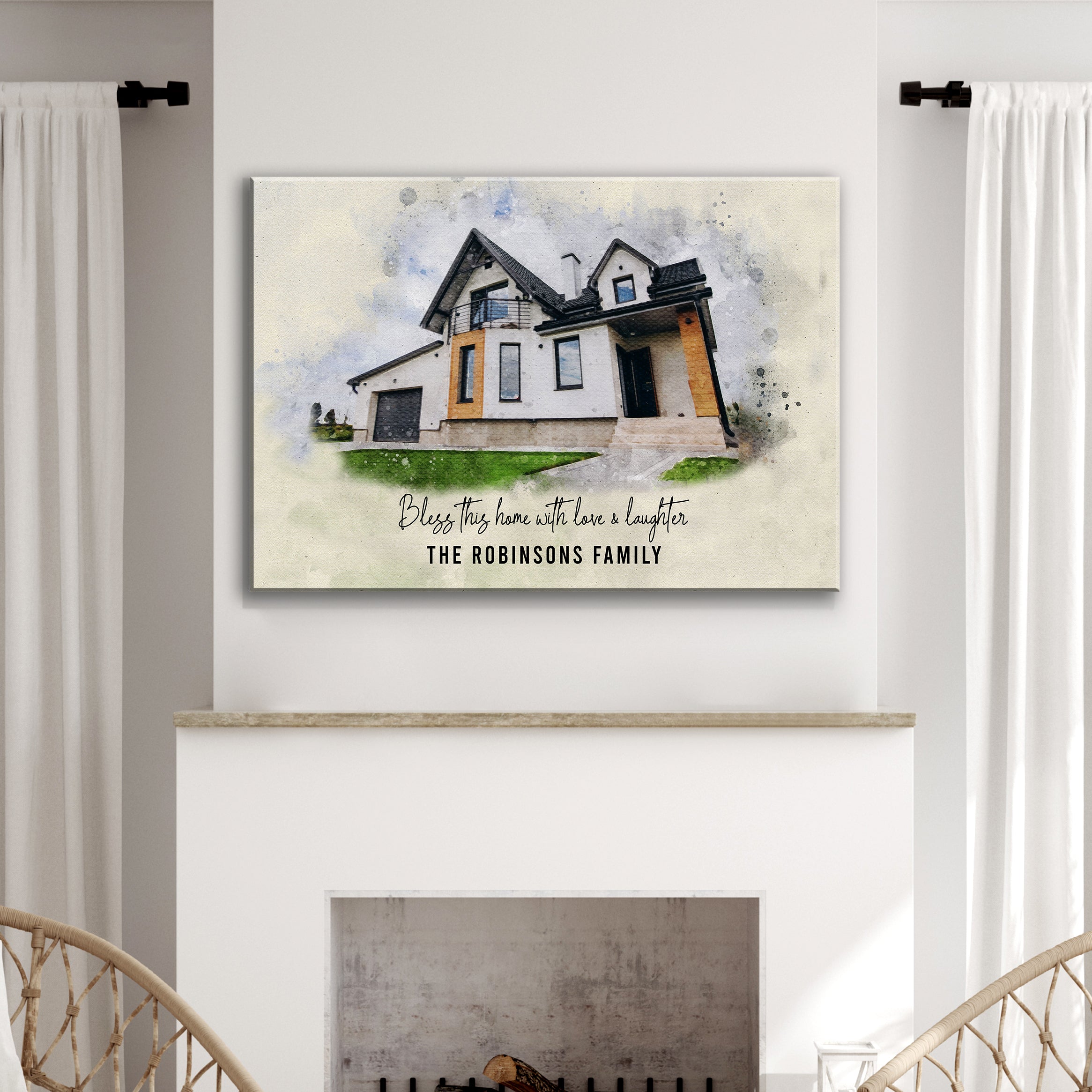 Custom House Watercolor Portrait on sale at MyriadMart