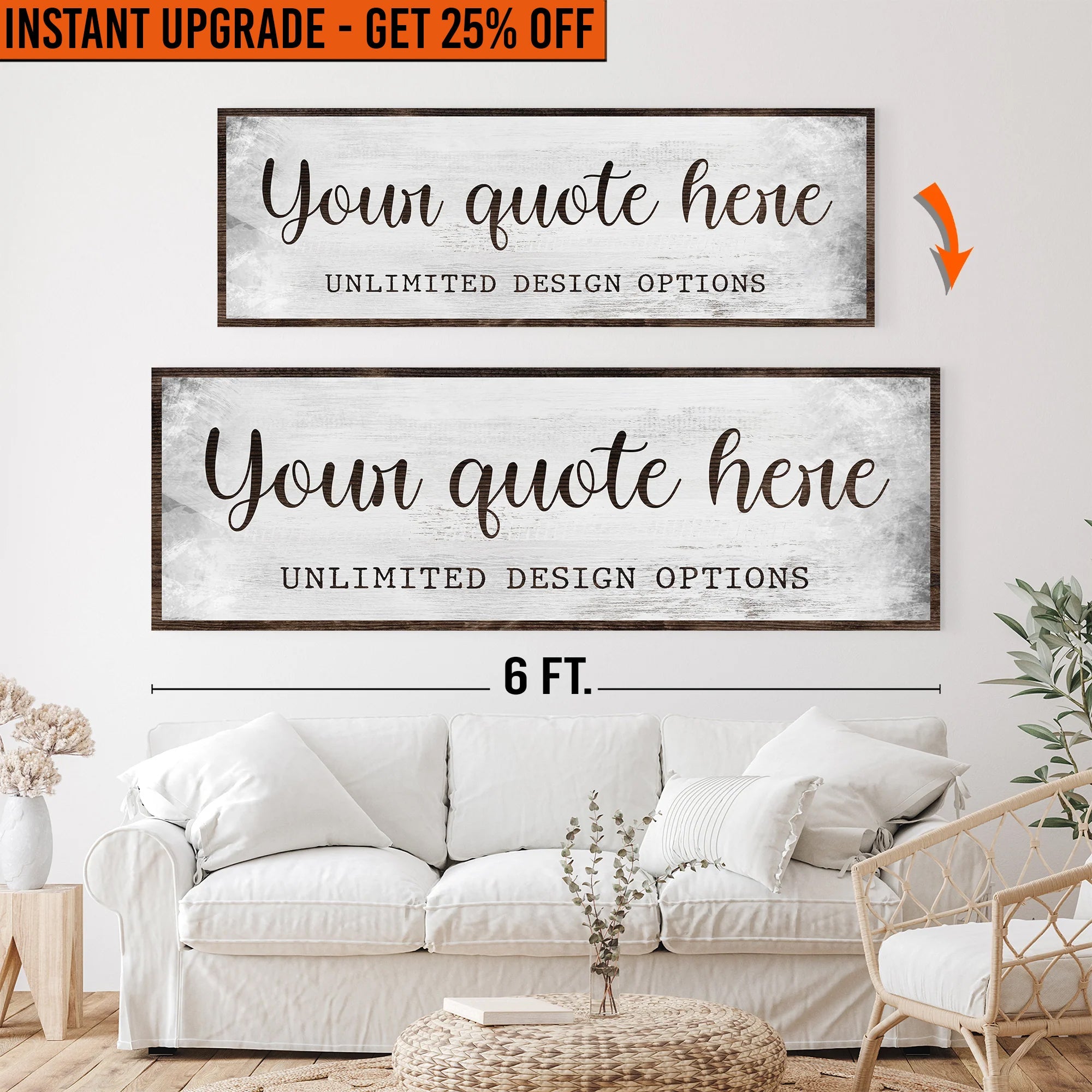Upgrade Your 20x60 Inches 'Custom Quote' Canvas To 24x72 Inches on sale at MyriadMart