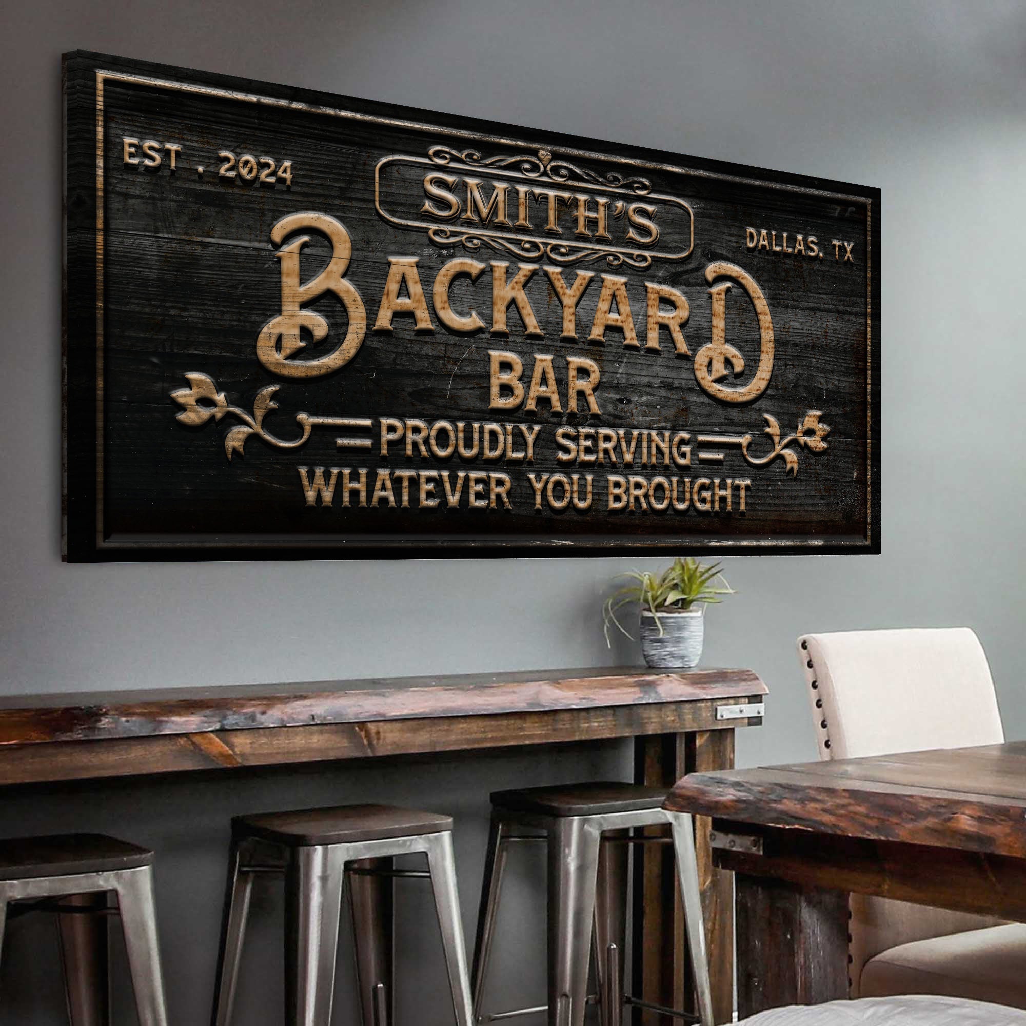 Custom Vintage Rust Basement Bar II on sale at MyriadMart