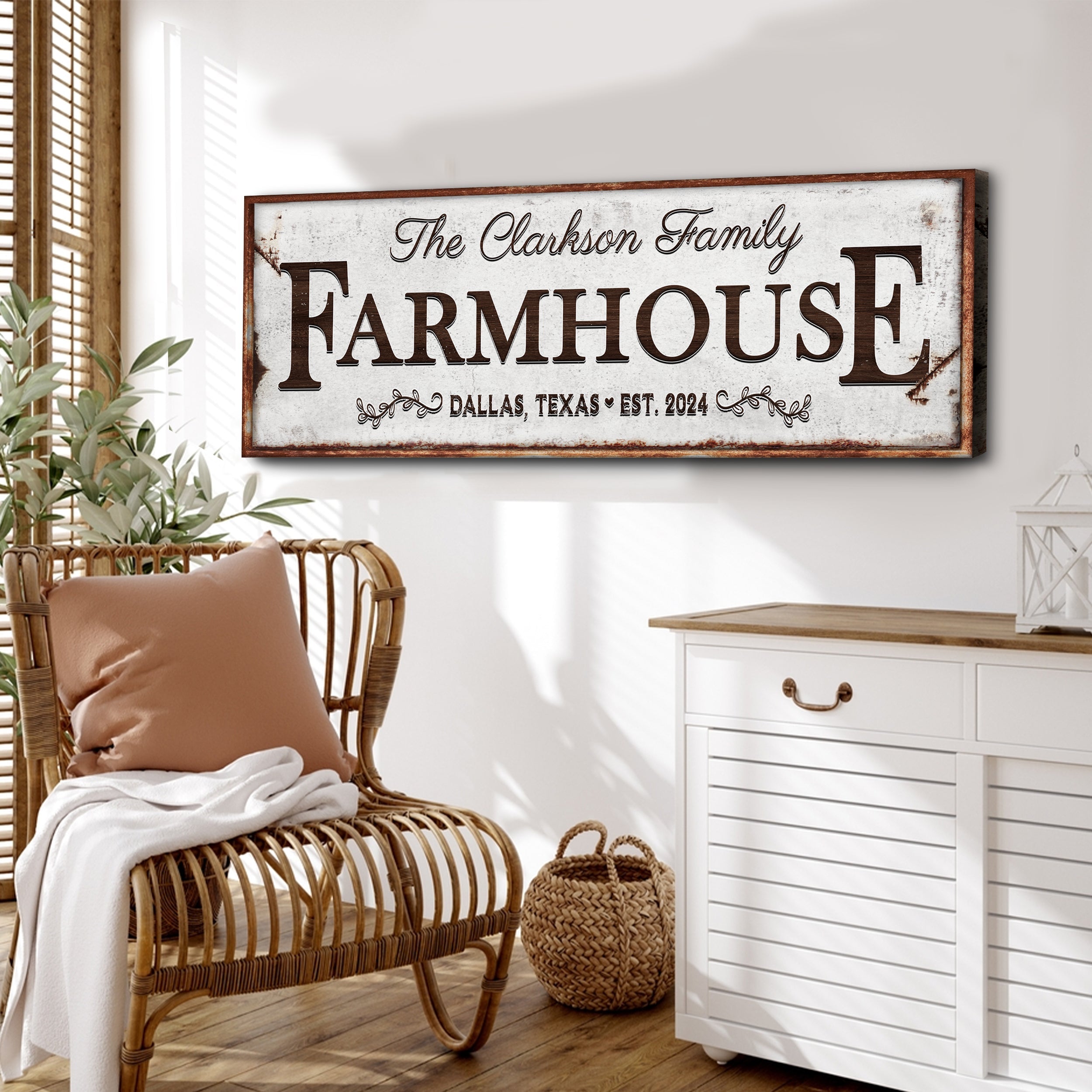 Custom Vintage Rust Farmhouse Sign on sale at MyriadMart