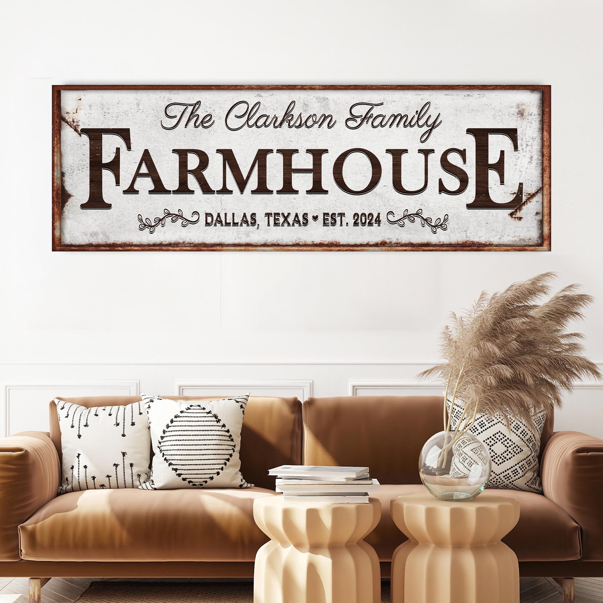 Custom Vintage Rust Farmhouse Sign on sale at MyriadMart