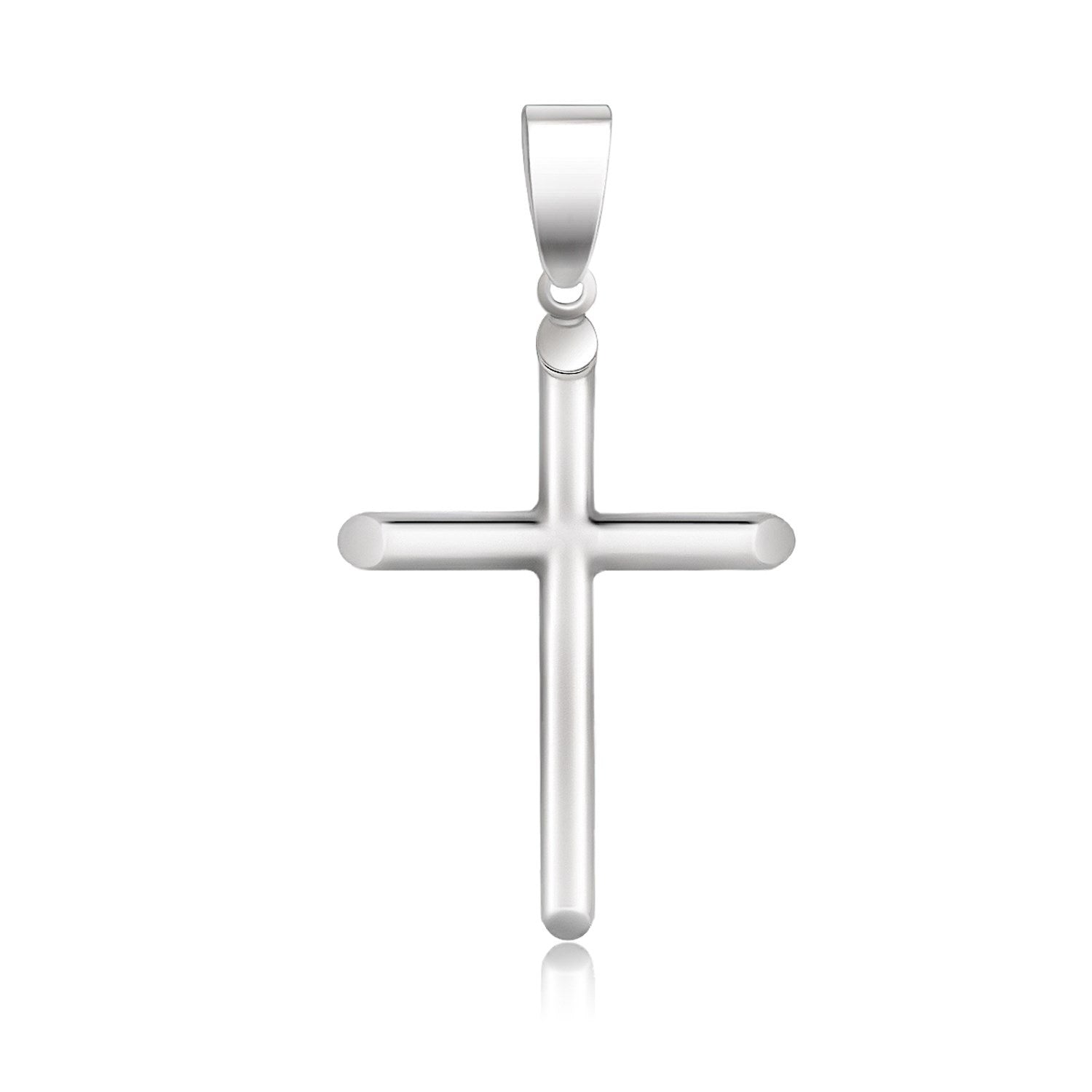14k White Gold Slim Cross with Tapered Ends Pendant on sale at MyriadMart