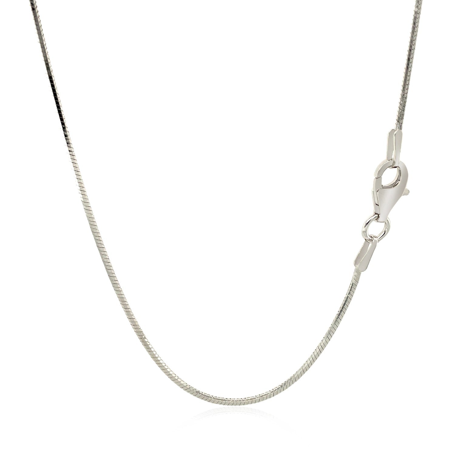 Rhodium Plated 1.2mm Sterling Silver Snake Style Chain on sale at MyriadMart