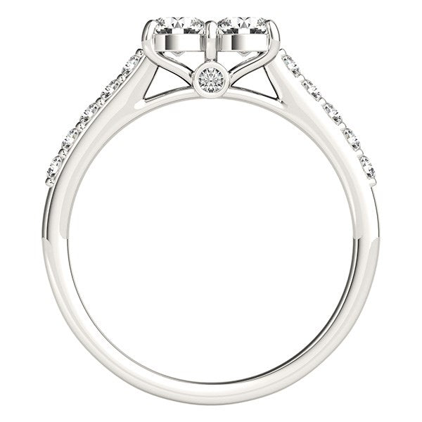 14k White Gold Round Two Stone Diamond Ring 3/4 cttw on sale at MyriadMart