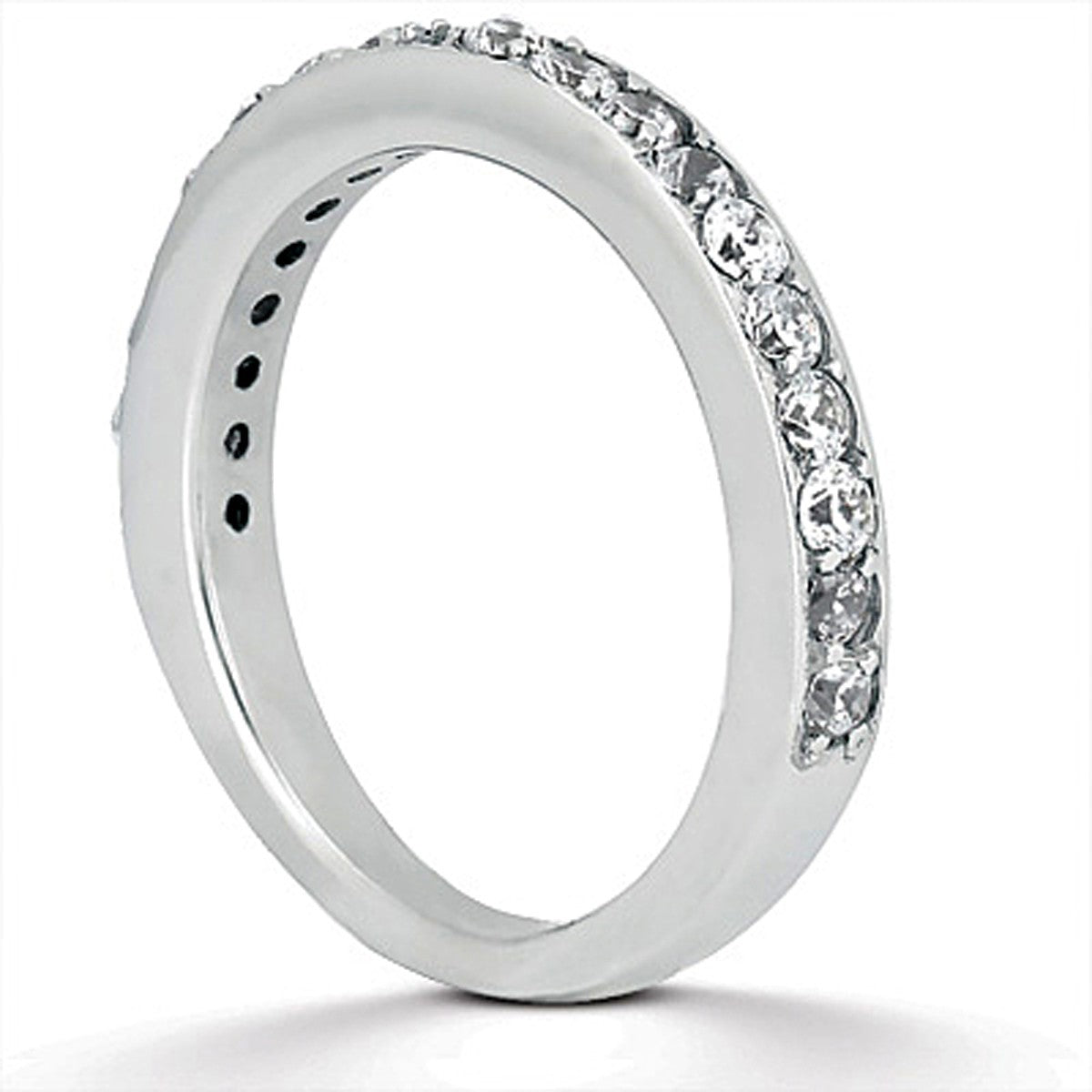 14k White Gold Pave Diamond Wedding Ring Band Set 1/2 Around on sale at MyriadMart