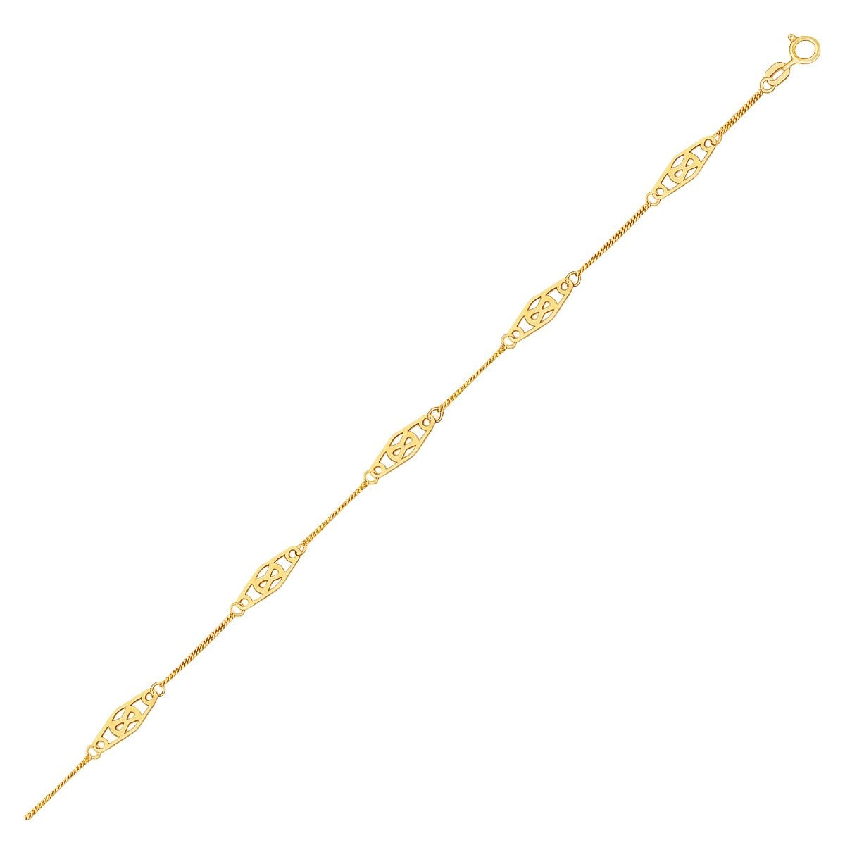 14k Yellow Gold Infinity Ankle Bracelet on sale at MyriadMart