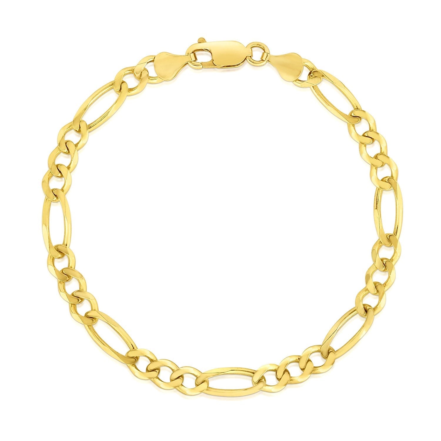 10k Yellow Gold Solid Figaro Bracelet 4.50 mm on sale at MyriadMart
