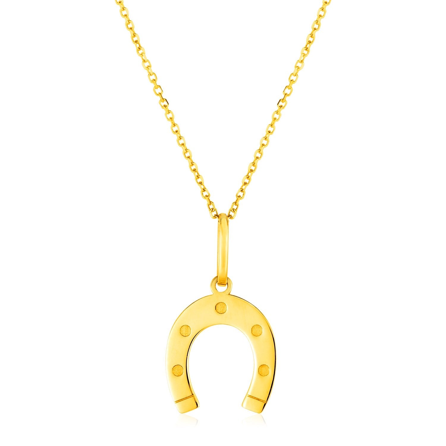 14K Yellow Gold Necklace with Horseshoe on sale at MyriadMart