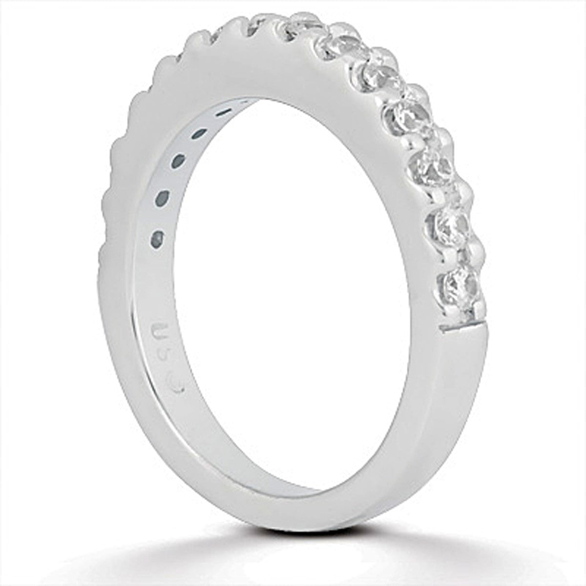 14k White Gold Shared Prong Diamond Wedding Ring Band on sale at MyriadMart