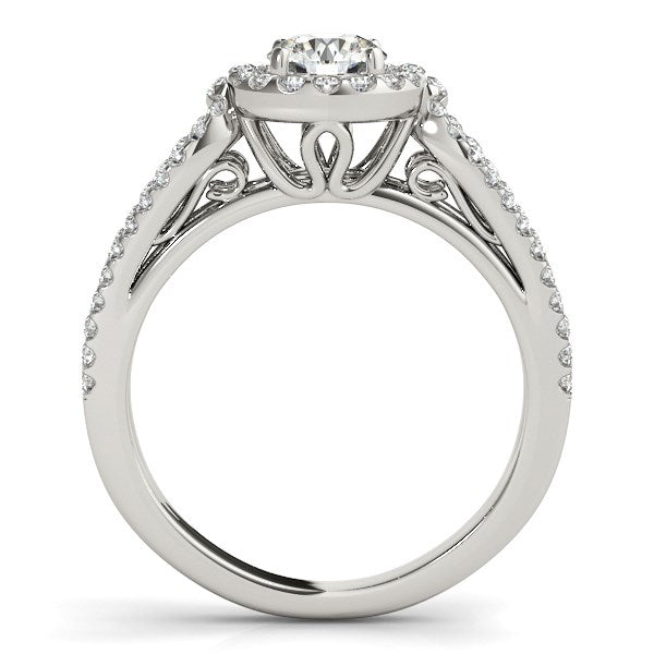 14k White Gold Diamond Engagement Ring with Teardrop Split Shank 7/8 cttw on sale at MyriadMart