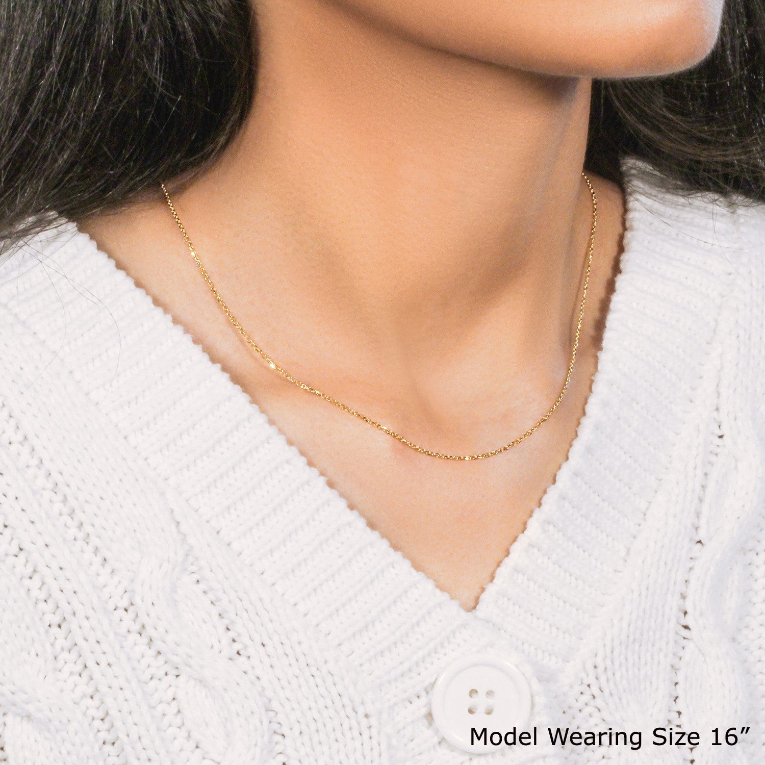 10k Yellow Gold Diamond Cut Cable Link Chain 1.10 mm on sale at MyriadMart