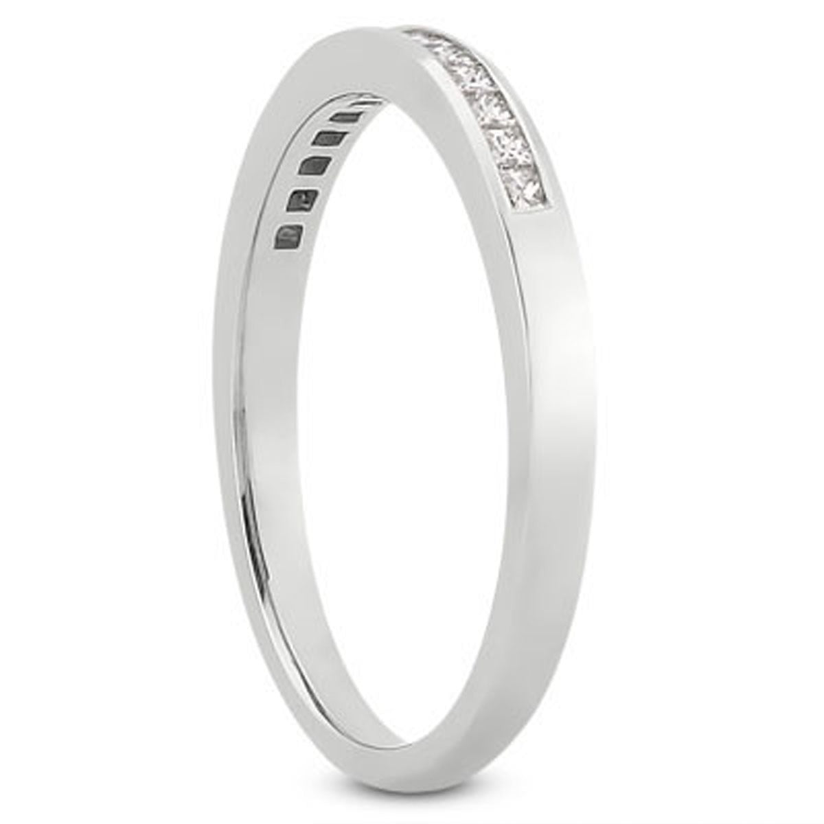 14k White Gold Channel Set Princess Diamond Wedding Ring Band on sale at MyriadMart