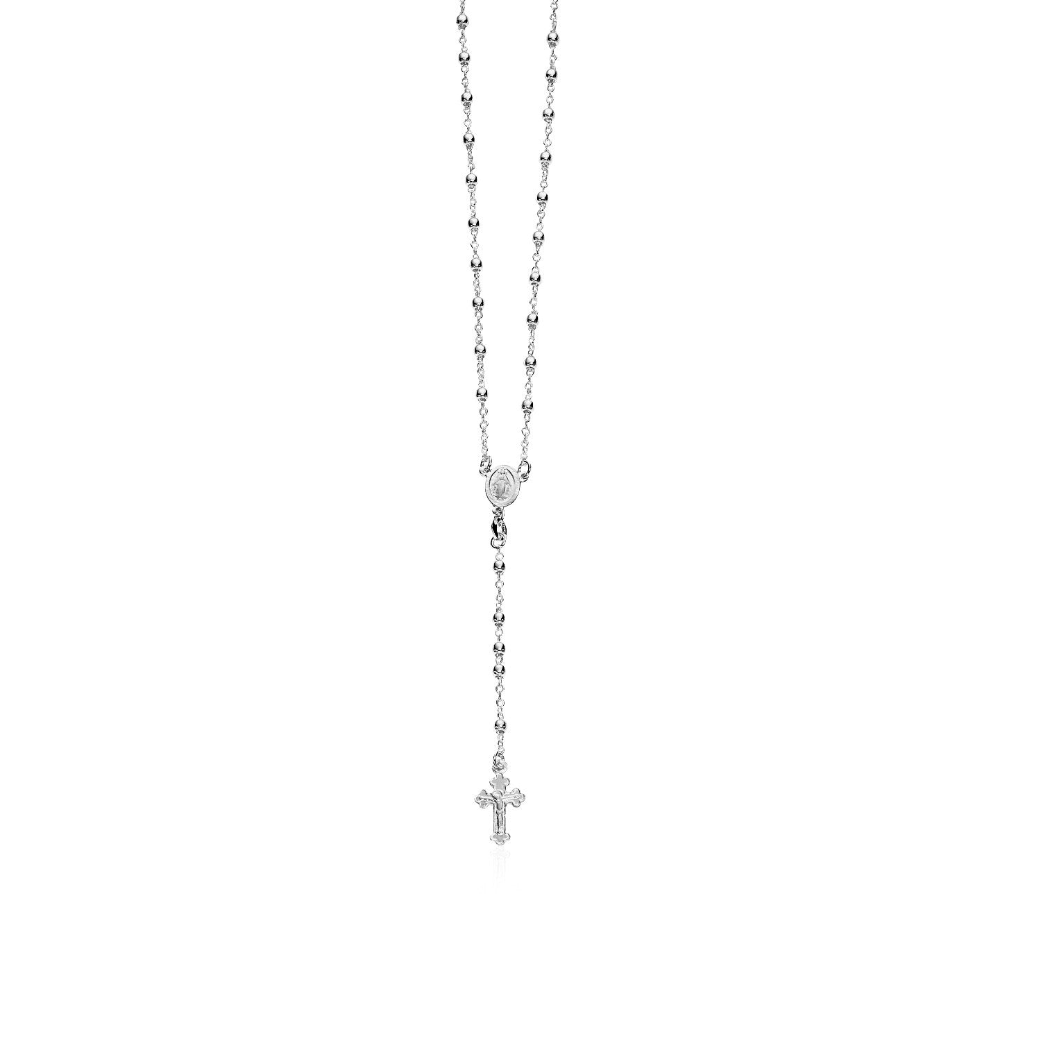 Fine Rosary Chain and Bead Necklace in Sterling Silver on sale at MyriadMart