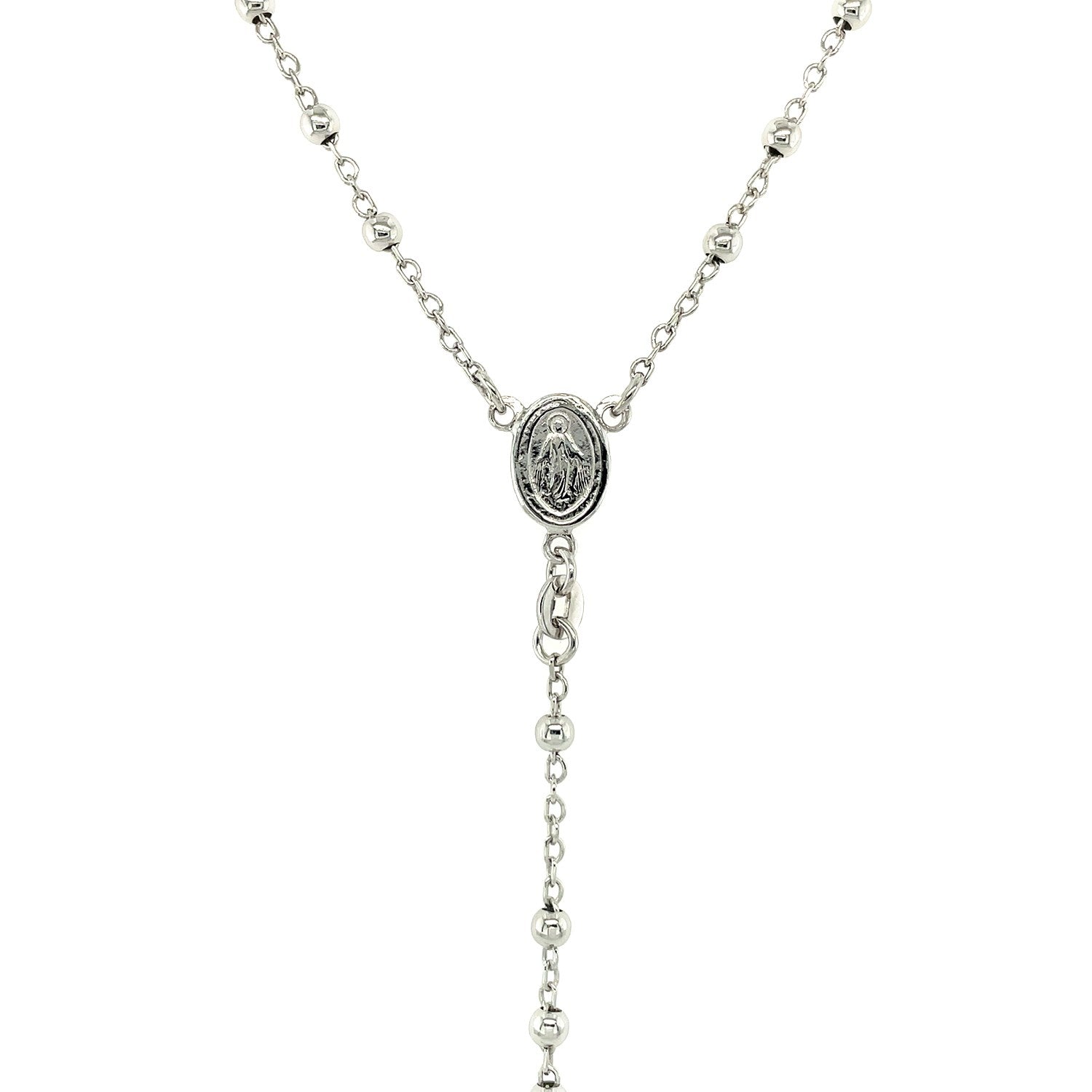 Fine Rosary Chain and Bead Necklace in Sterling Silver on sale at MyriadMart