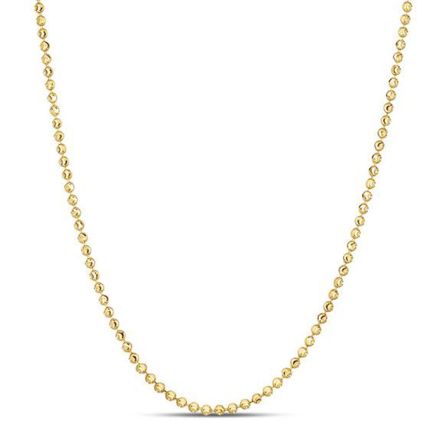 Moon Cut Bead Chain in 14k Yellow Gold 2.00 mm on sale at MyriadMart