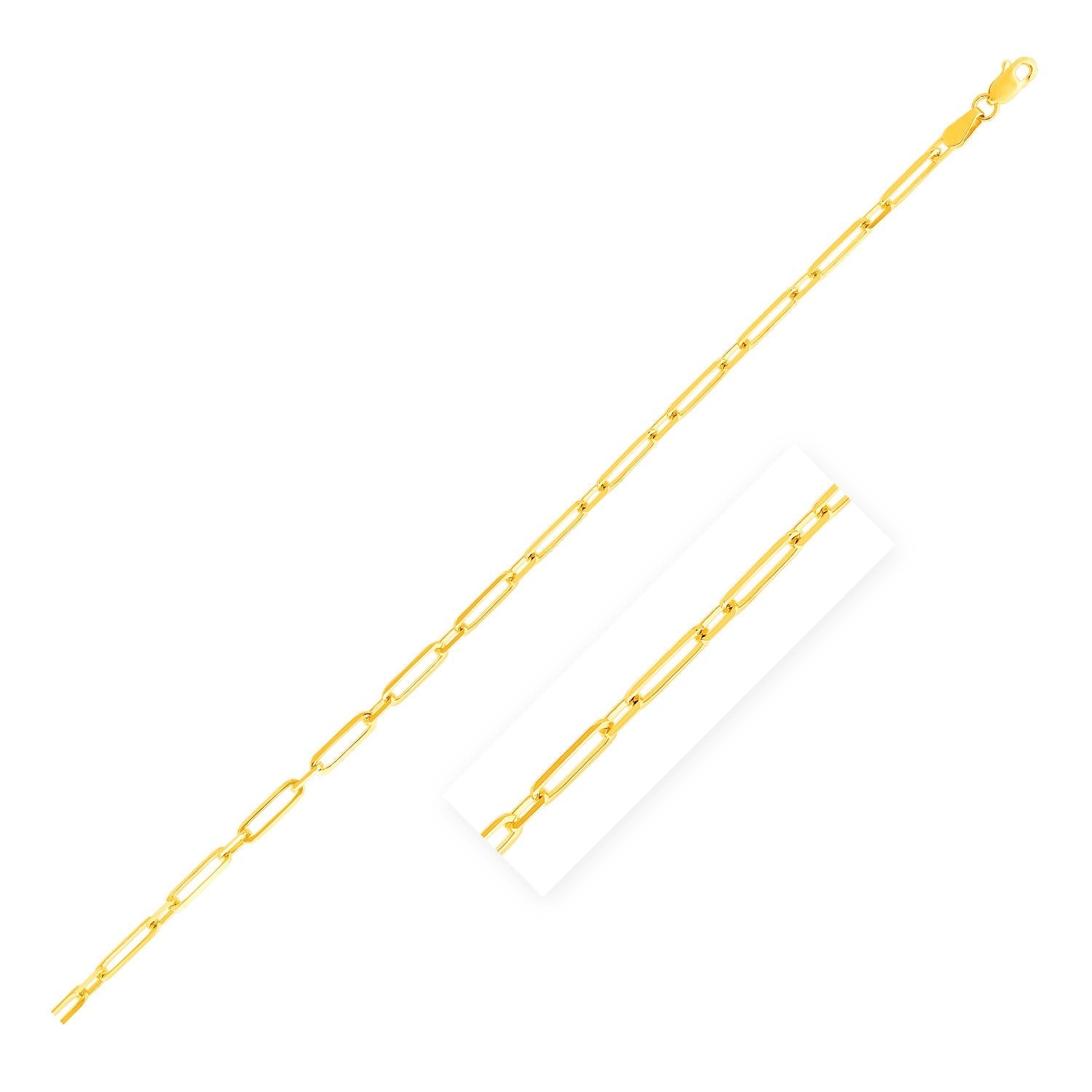 14k Yellow Gold Alternating Paperclip Chain 2.8mm on sale at MyriadMart