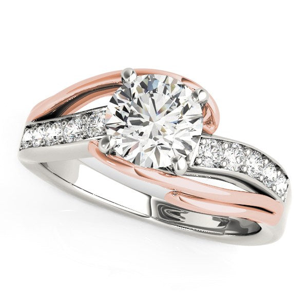 14k White And Rose Gold Bypass Shank Diamond Engagement Ring 1 1/8 cttw on sale at MyriadMart