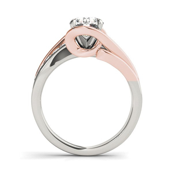 14k White And Rose Gold Bypass Shank Diamond Engagement Ring 1 1/8 cttw on sale at MyriadMart
