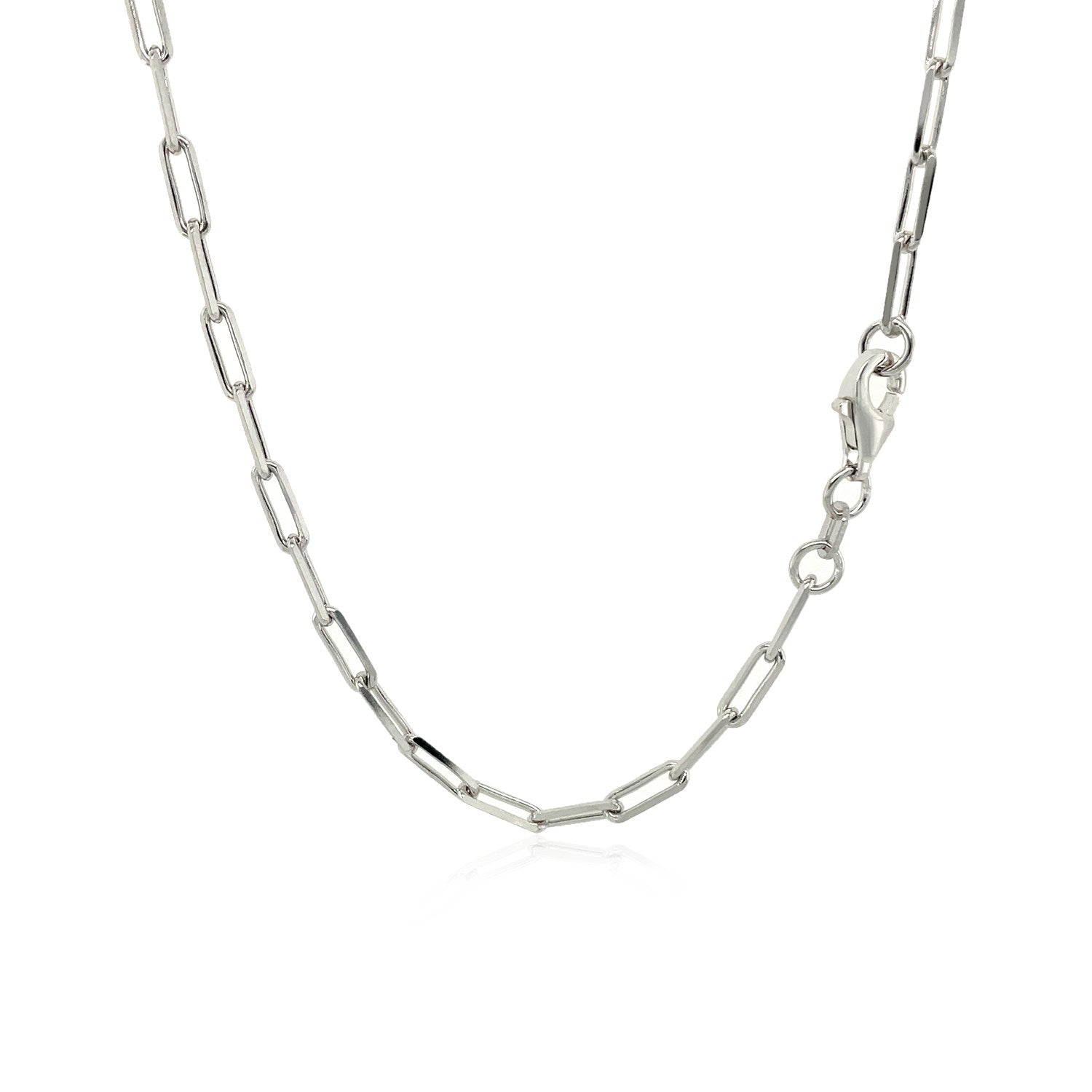 Sterling Silver Rhodium Plated Paperclip Chain 2.5 mm on sale at MyriadMart