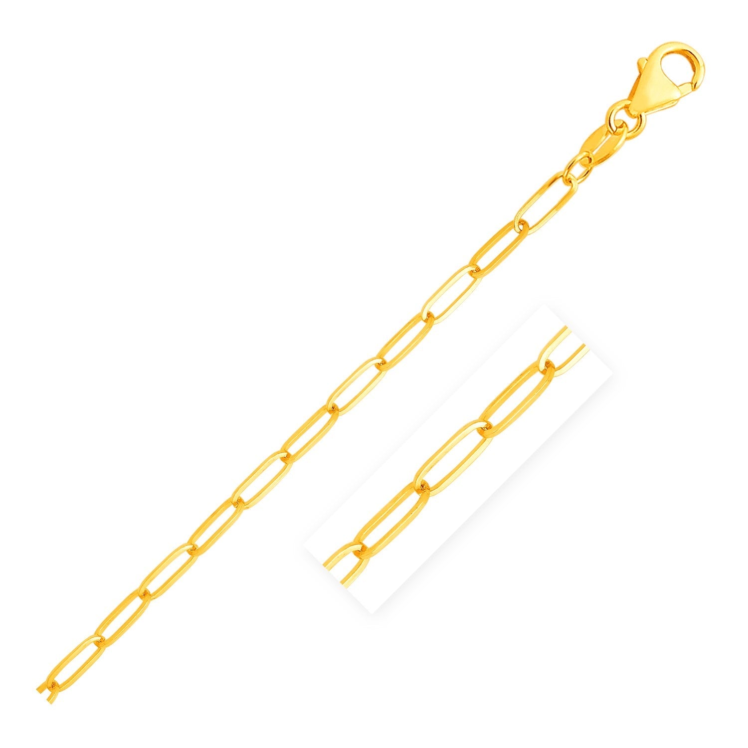 14K Yellow Gold Paperclip Bracelet 4.0mm on sale at MyriadMart