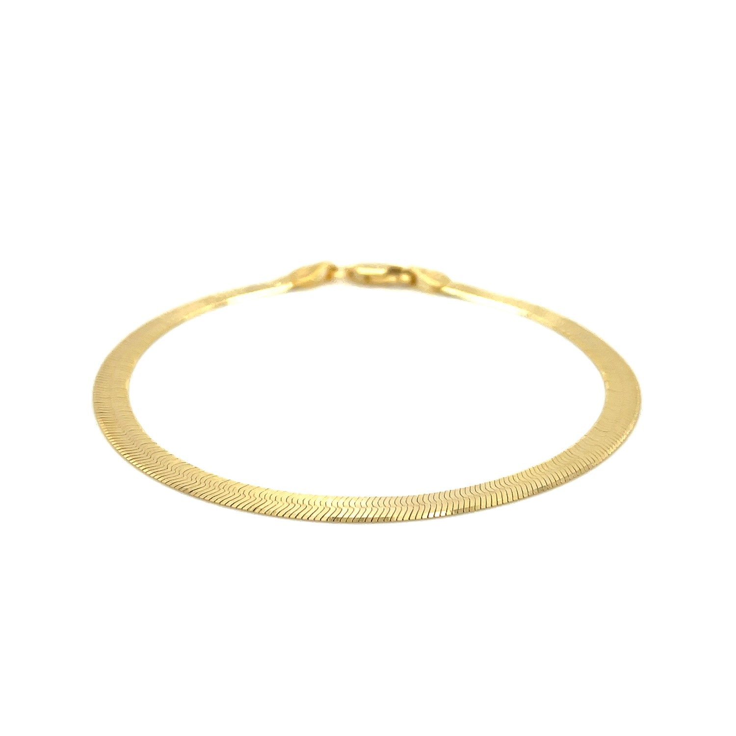 4.0mm 14k Yellow Gold Super Flex Herringbone Bracelet on sale at MyriadMart