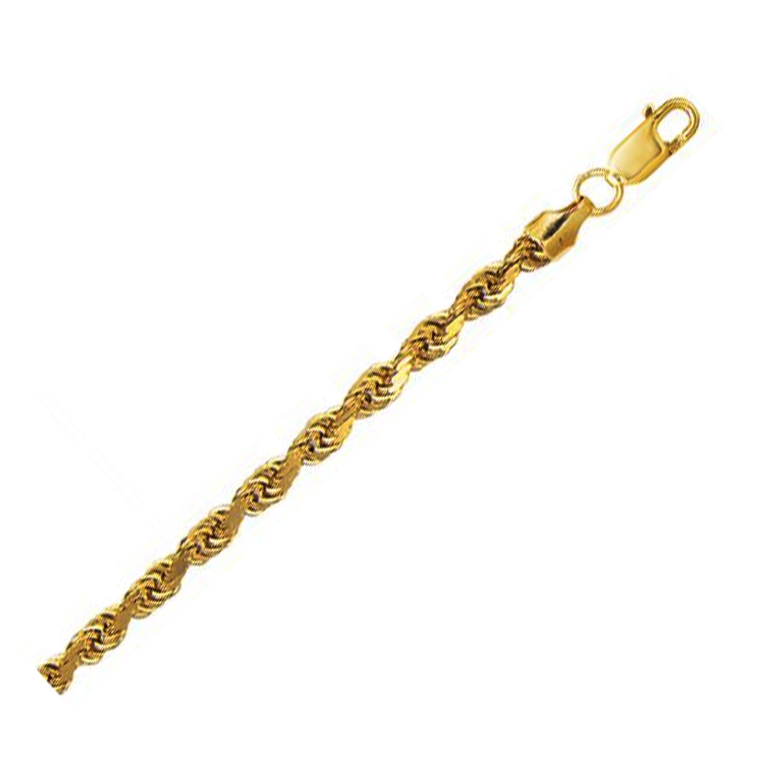 10K Yellow Gold Hollow Diamond Cut Rope Chain 5.00 mm on sale at MyriadMart