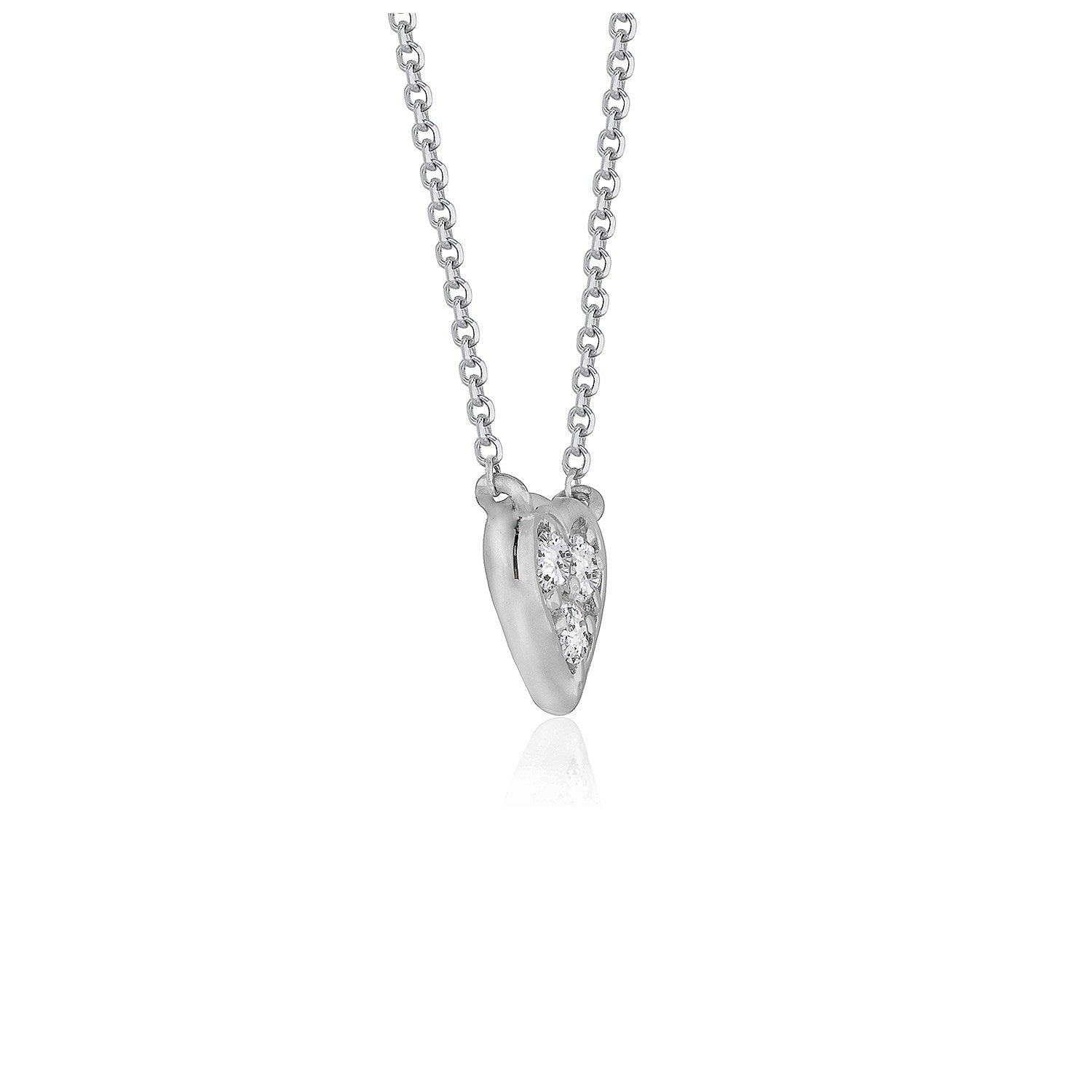 Diamond Heart Design Pendant in 14k White Gold on sale at MyriadMart