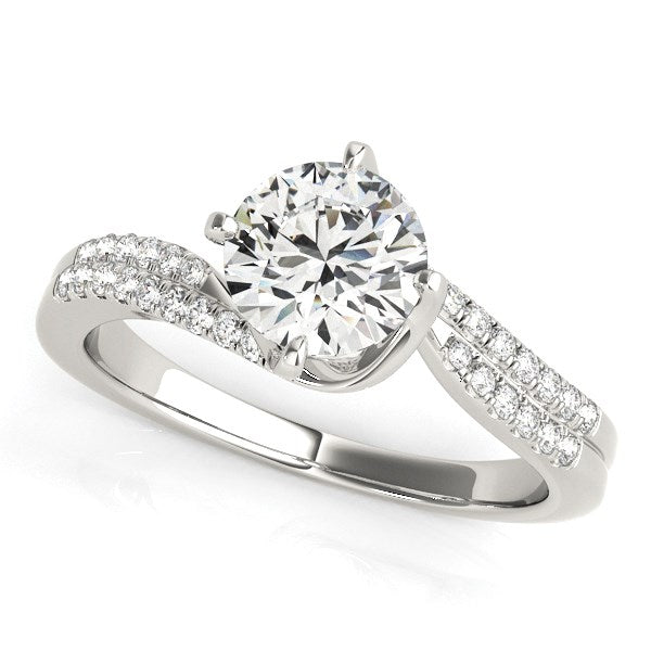 14k White Gold Spiral Design Pronged Diamond Engagement Ring 1 1/8 cttw on sale at MyriadMart